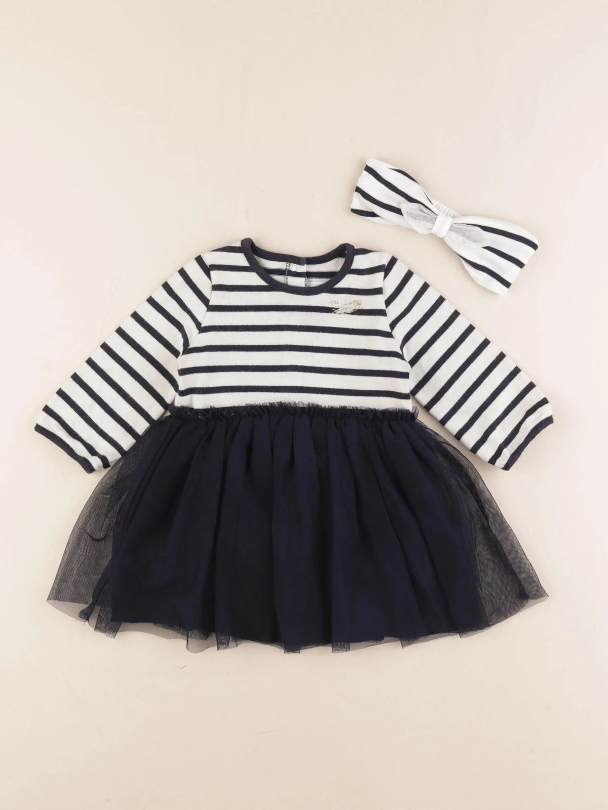 Petit Bateau - robe bleu - 12 mois