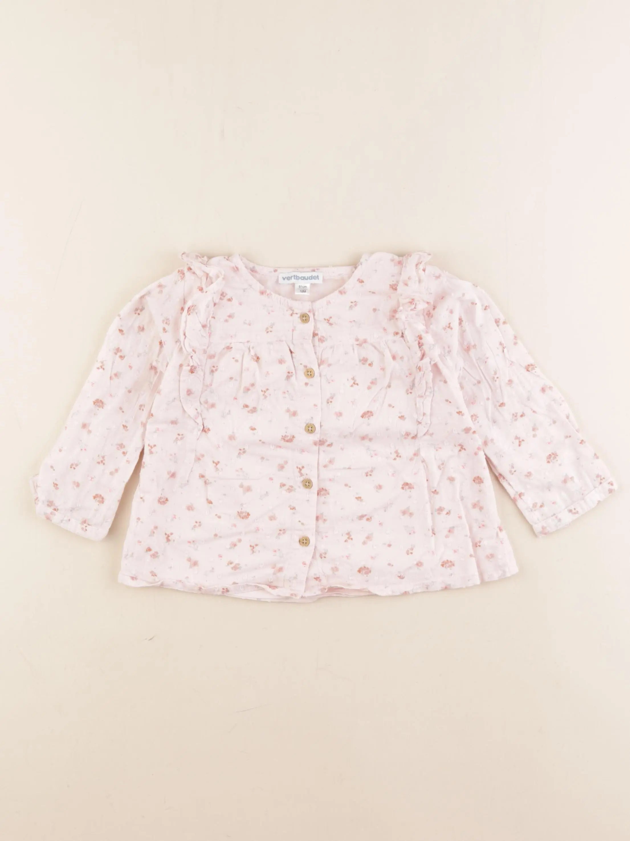 Vertbaudet - chemise rose - 18 mois