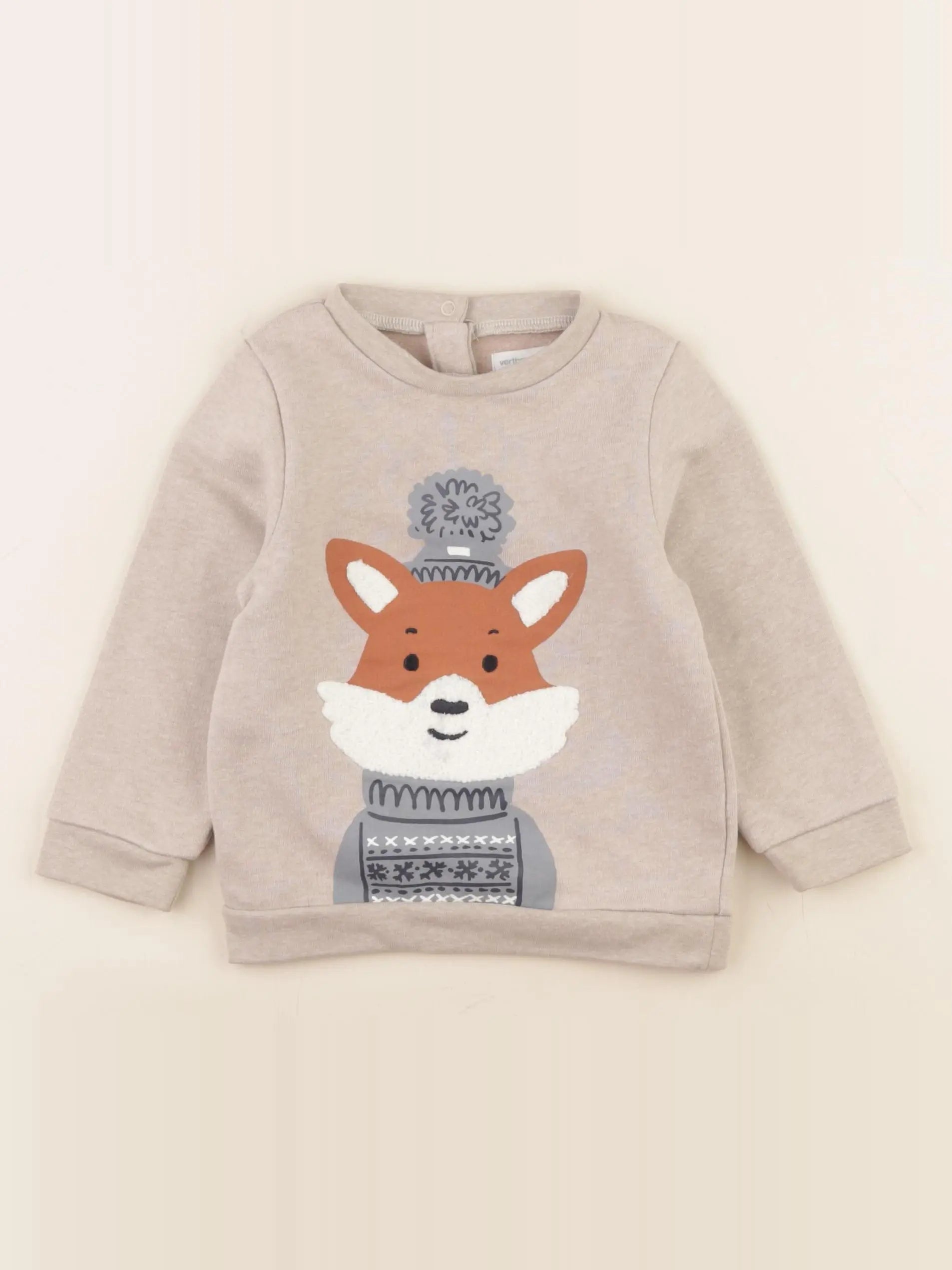 Vertbaudet - sweat marron - 18 mois