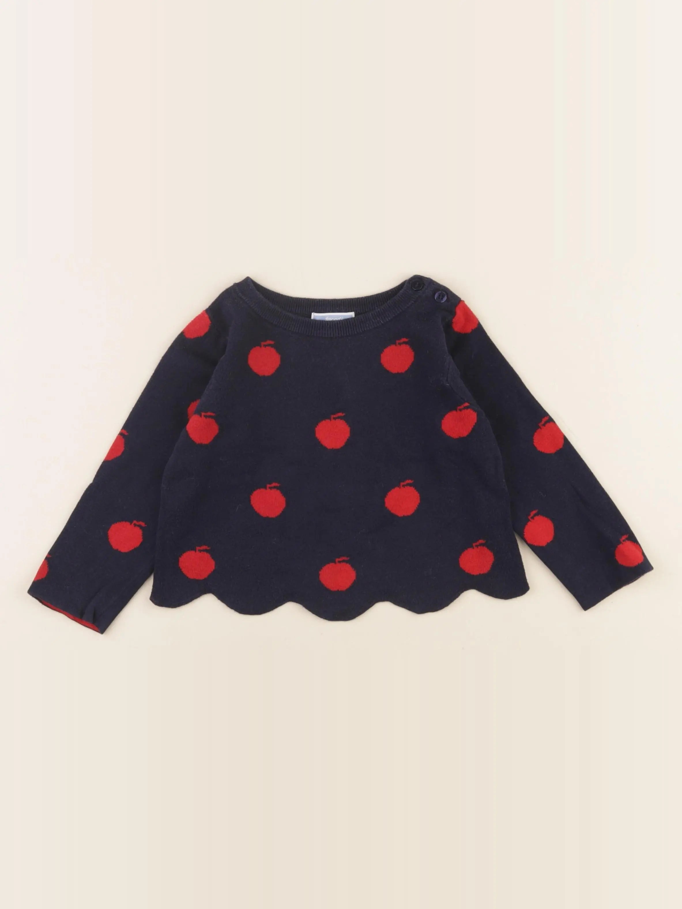 Jacadi - pull bleu, rouge - 24 mois