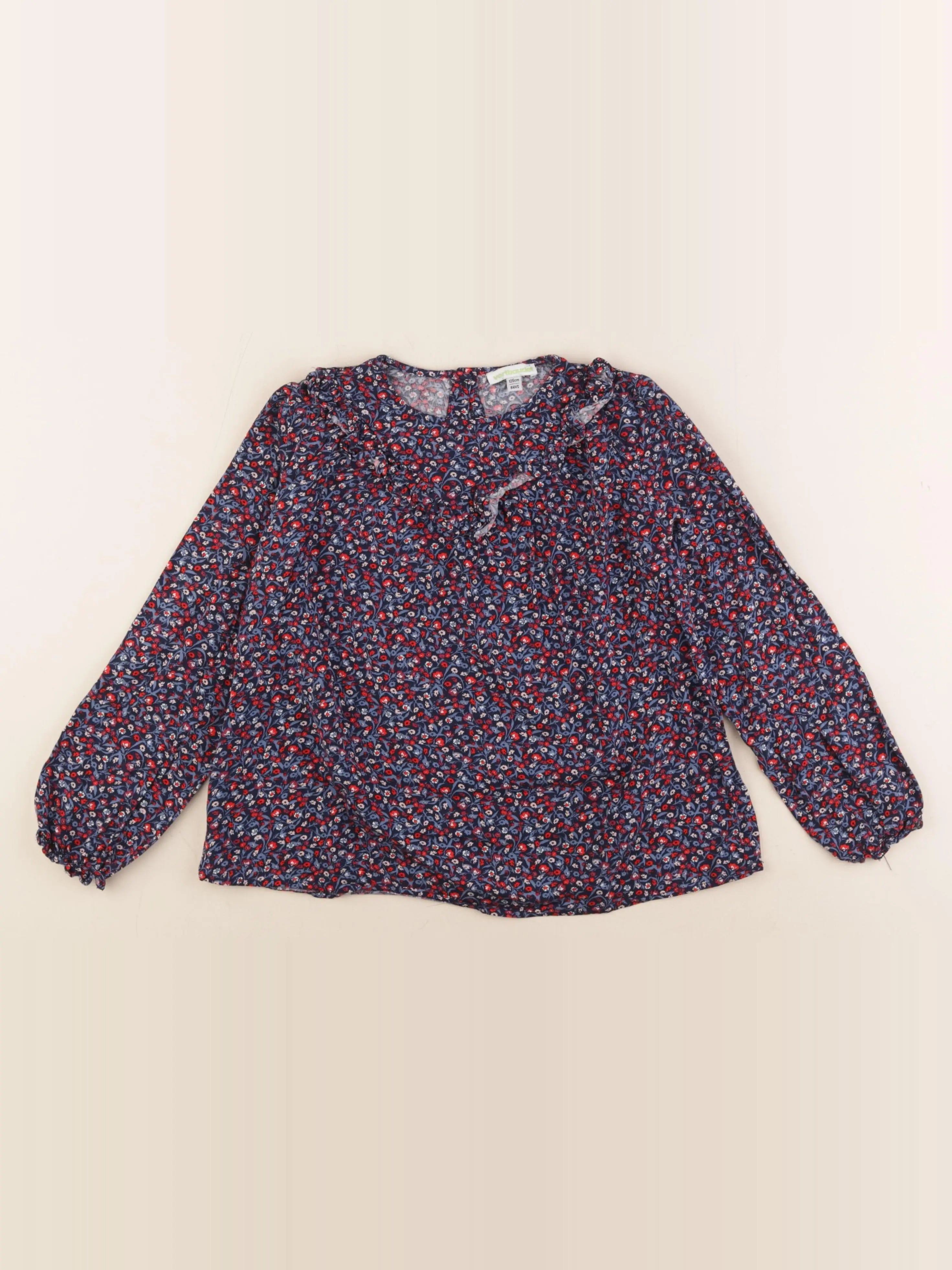 Vertbaudet - blouse bleu, rouge - 8 ans