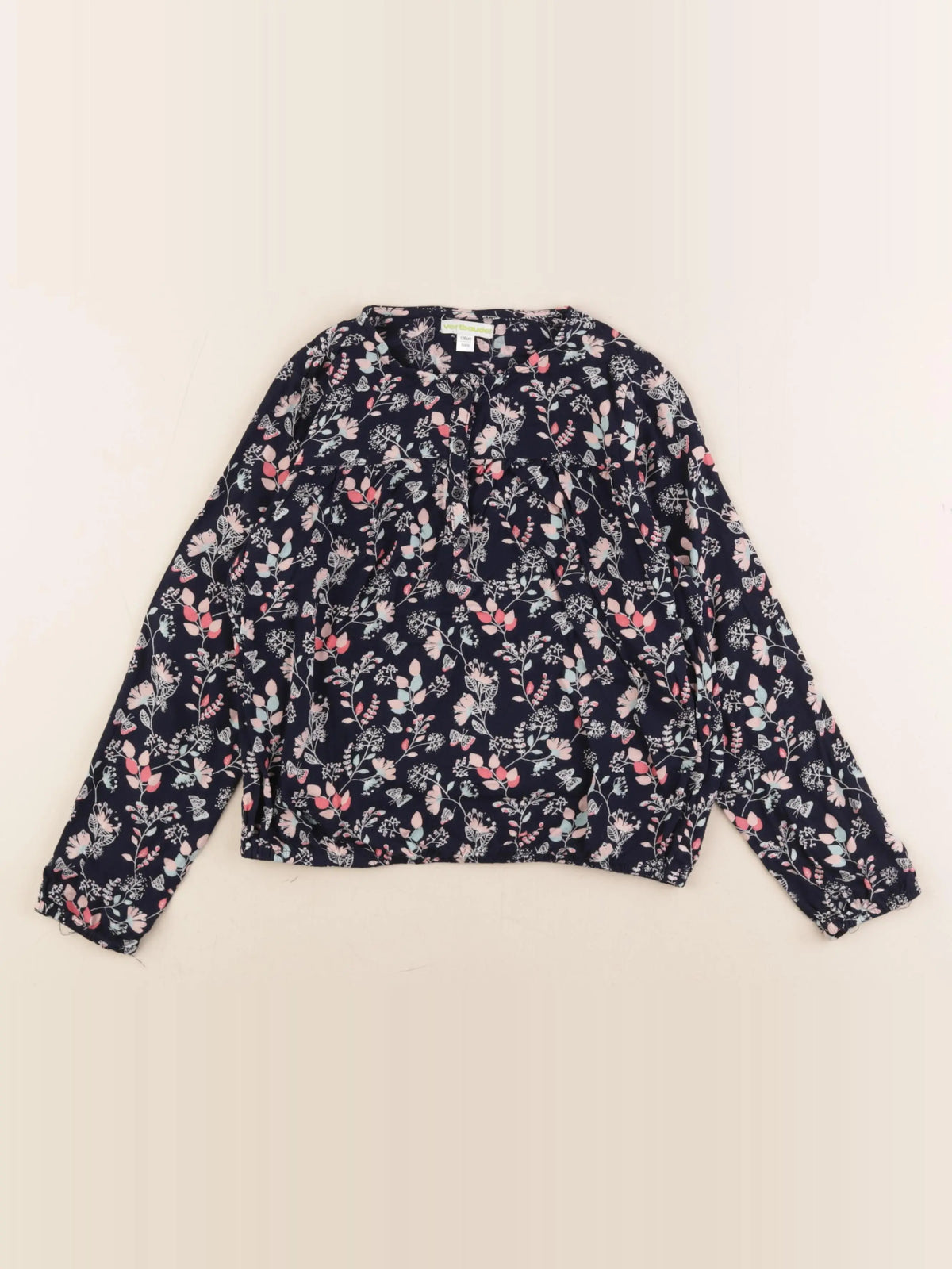 Vertbaudet - blouse bleu, rose - 8 ans