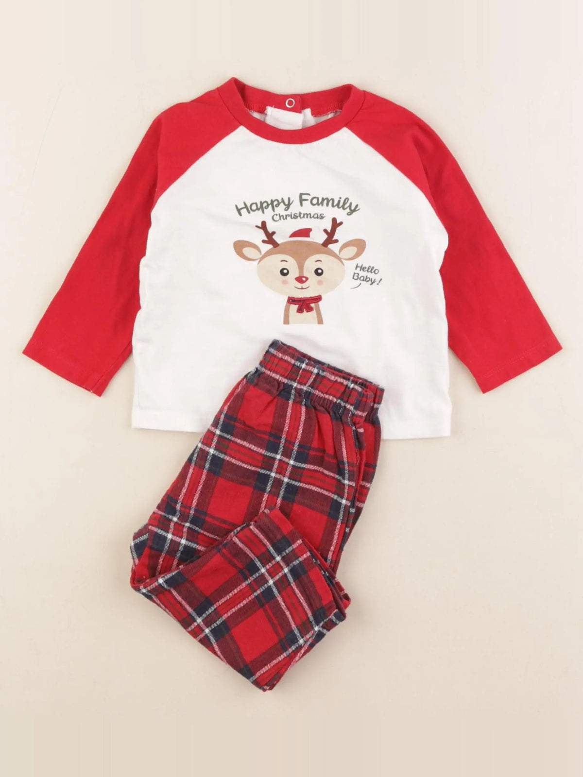 Vertbaudet - pyjama coton rouge - 12 mois