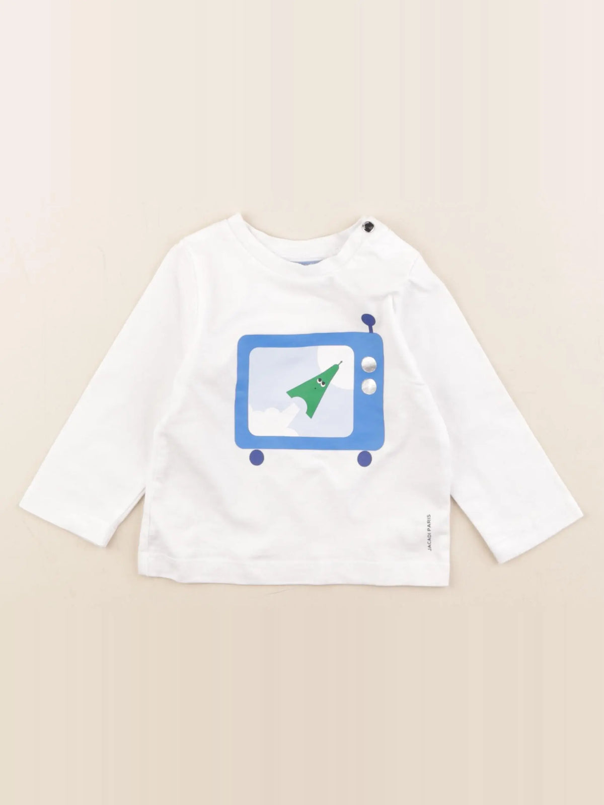 Jacadi - tee-shirt blanc, bleu - 12 mois