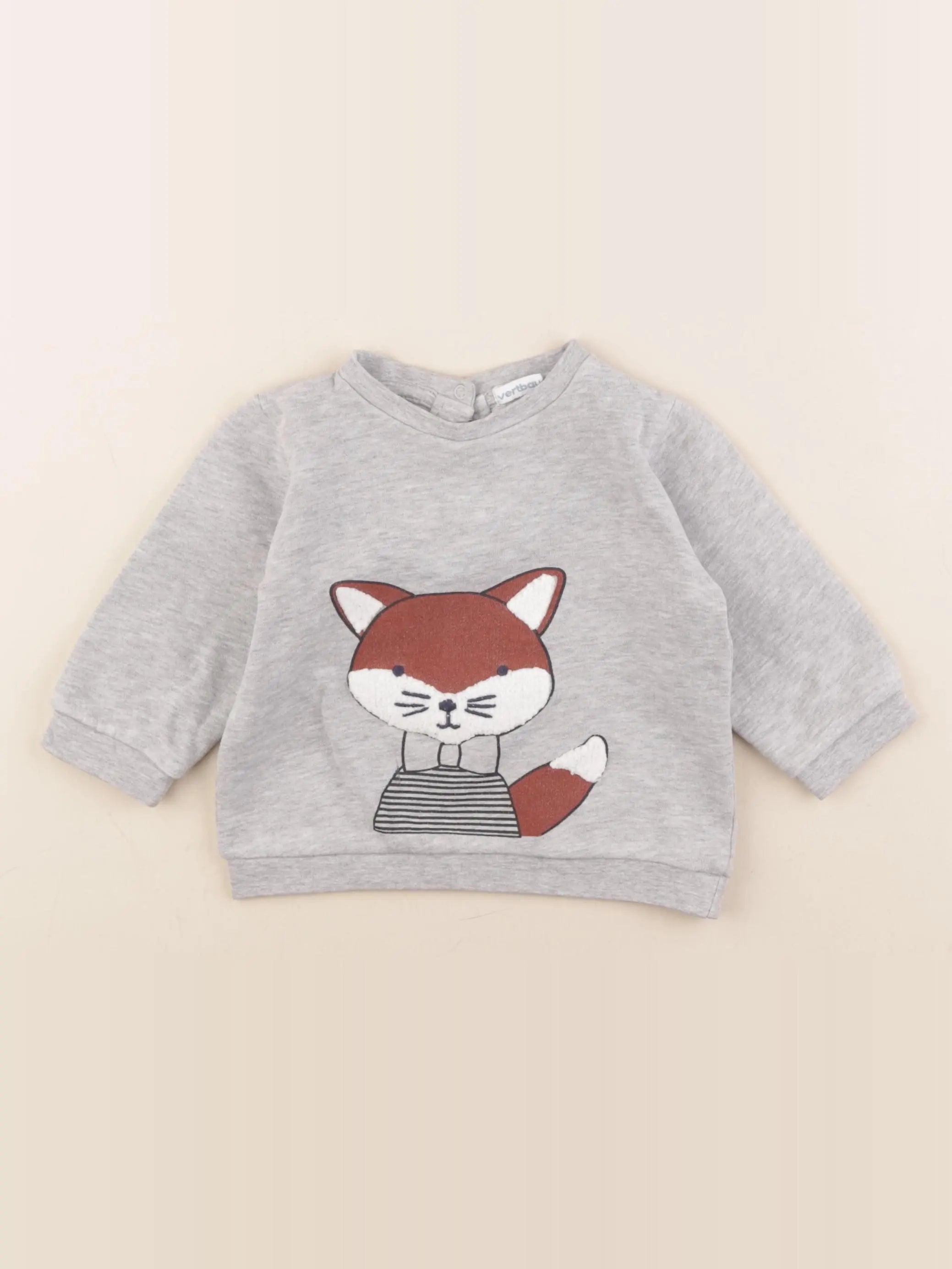 Vertbaudet - sweat gris - 12 mois