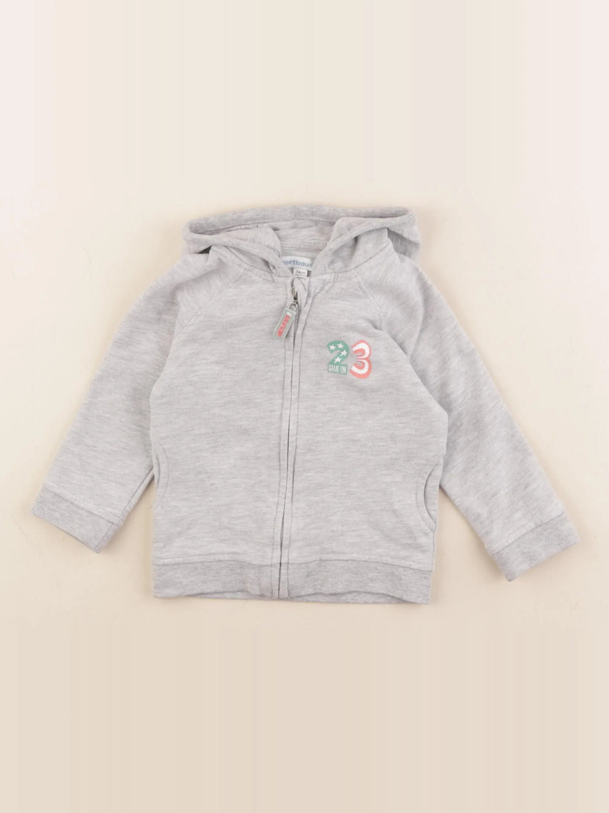 Vertbaudet - sweat gris - 12 mois