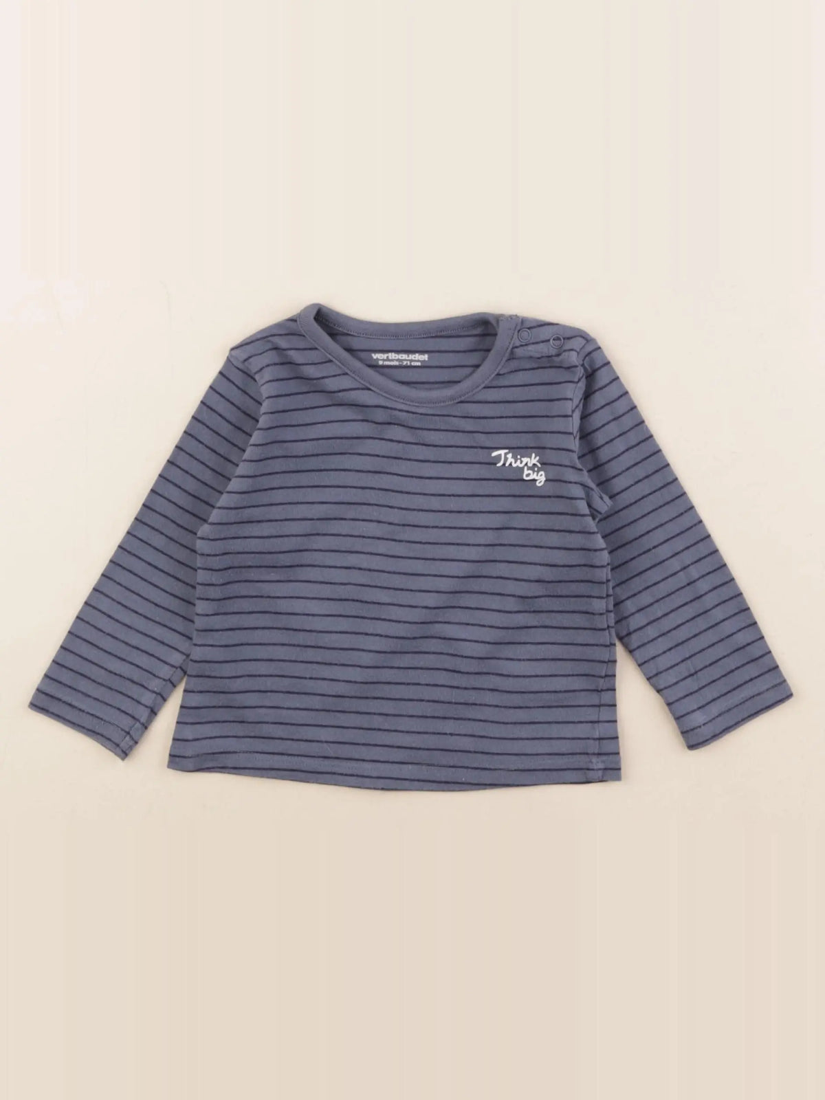 Vertbaudet - tee-shirt bleu - 9 mois