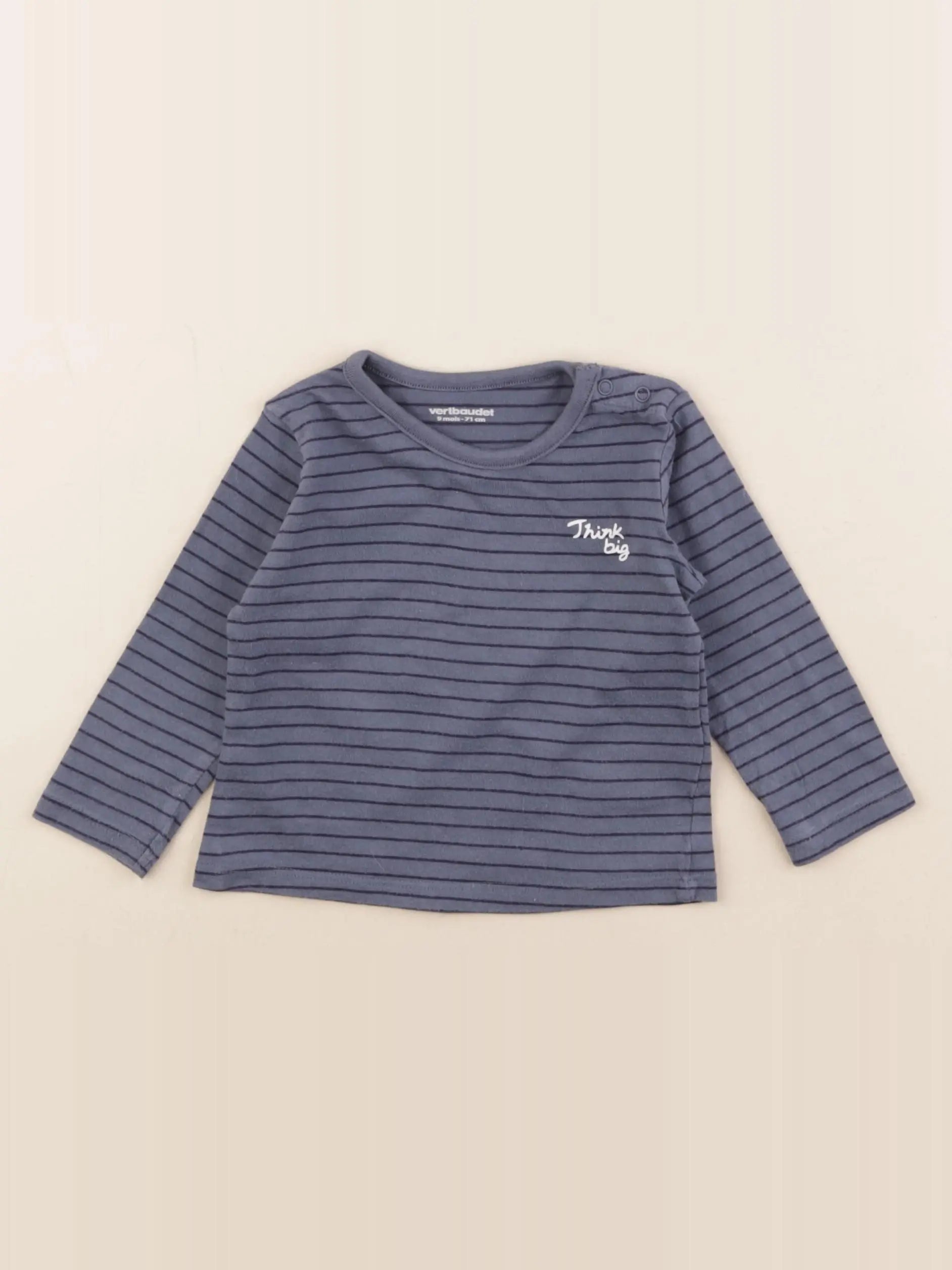 Vertbaudet - tee-shirt bleu - 9 mois