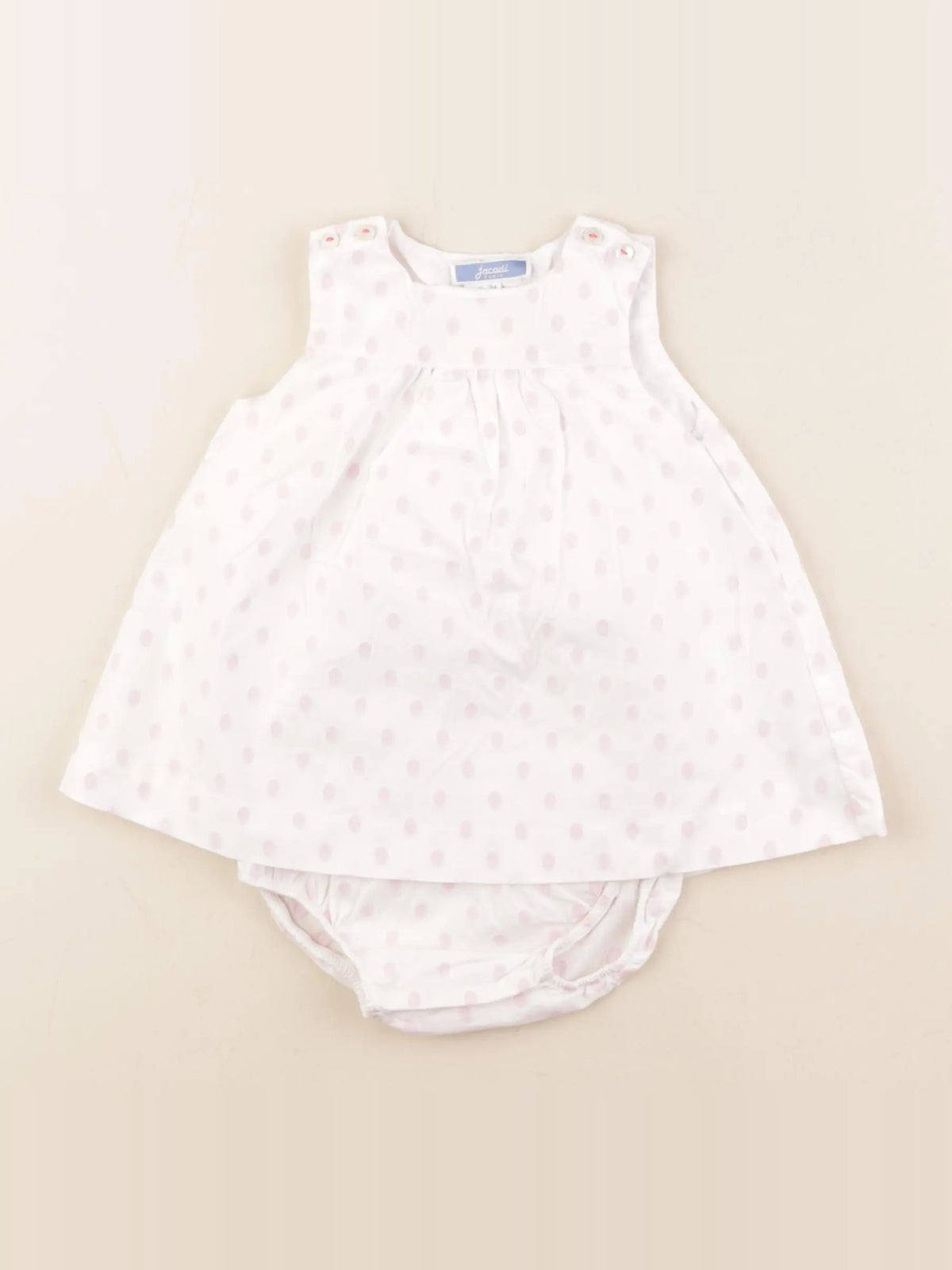 Jacadi - robe rose, blanc - 3 mois