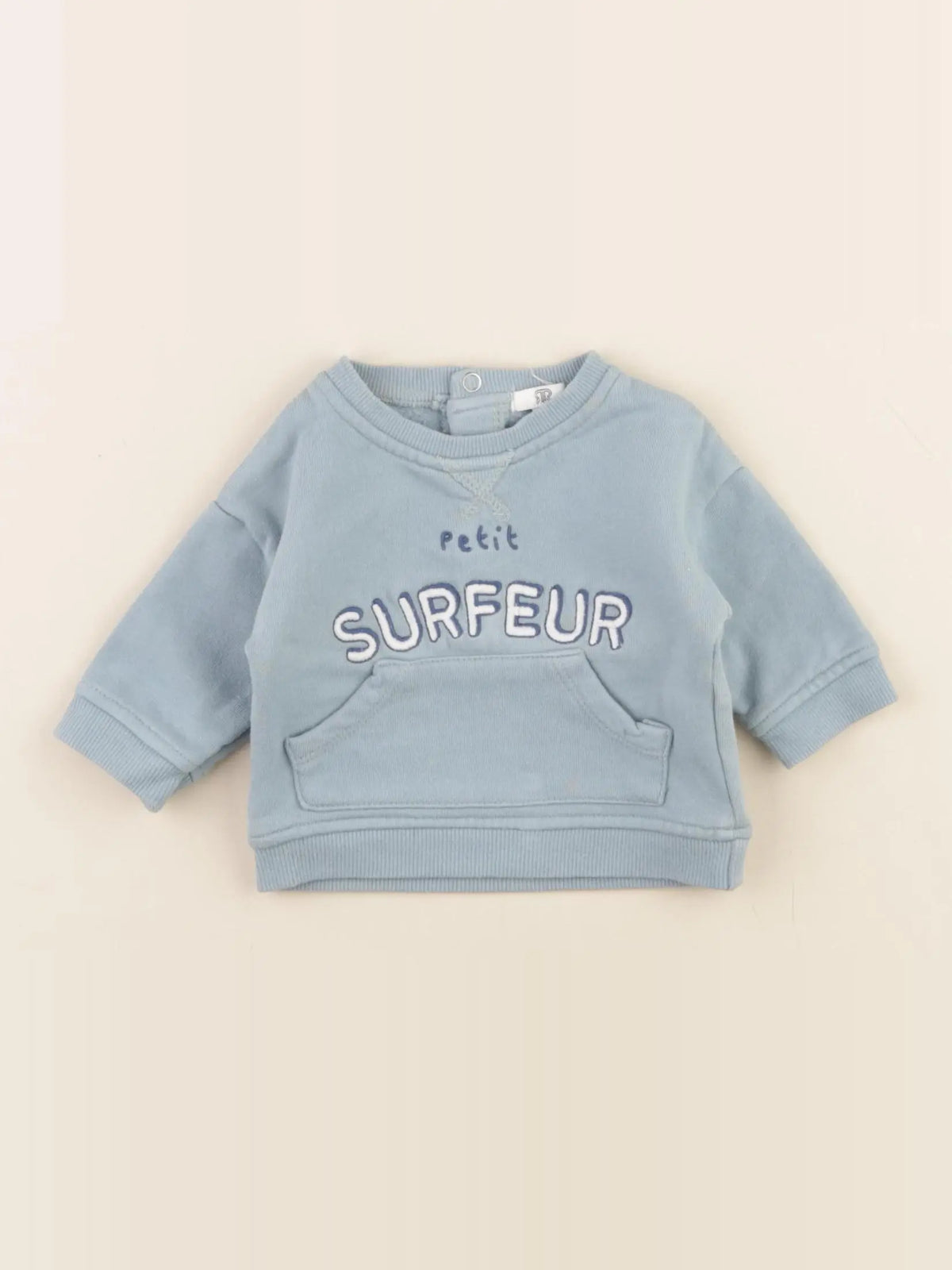 La Redoute - sweat bleu - 1 mois