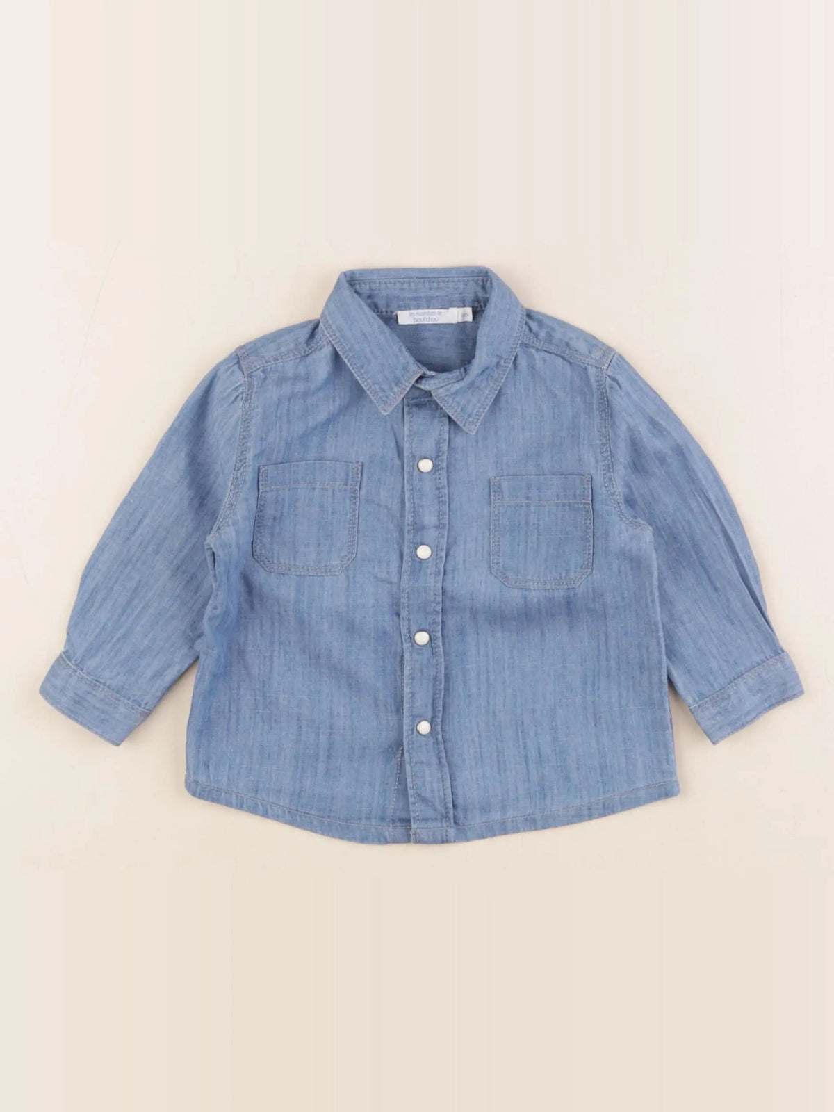 Boutchou - chemise bleu - 6 mois