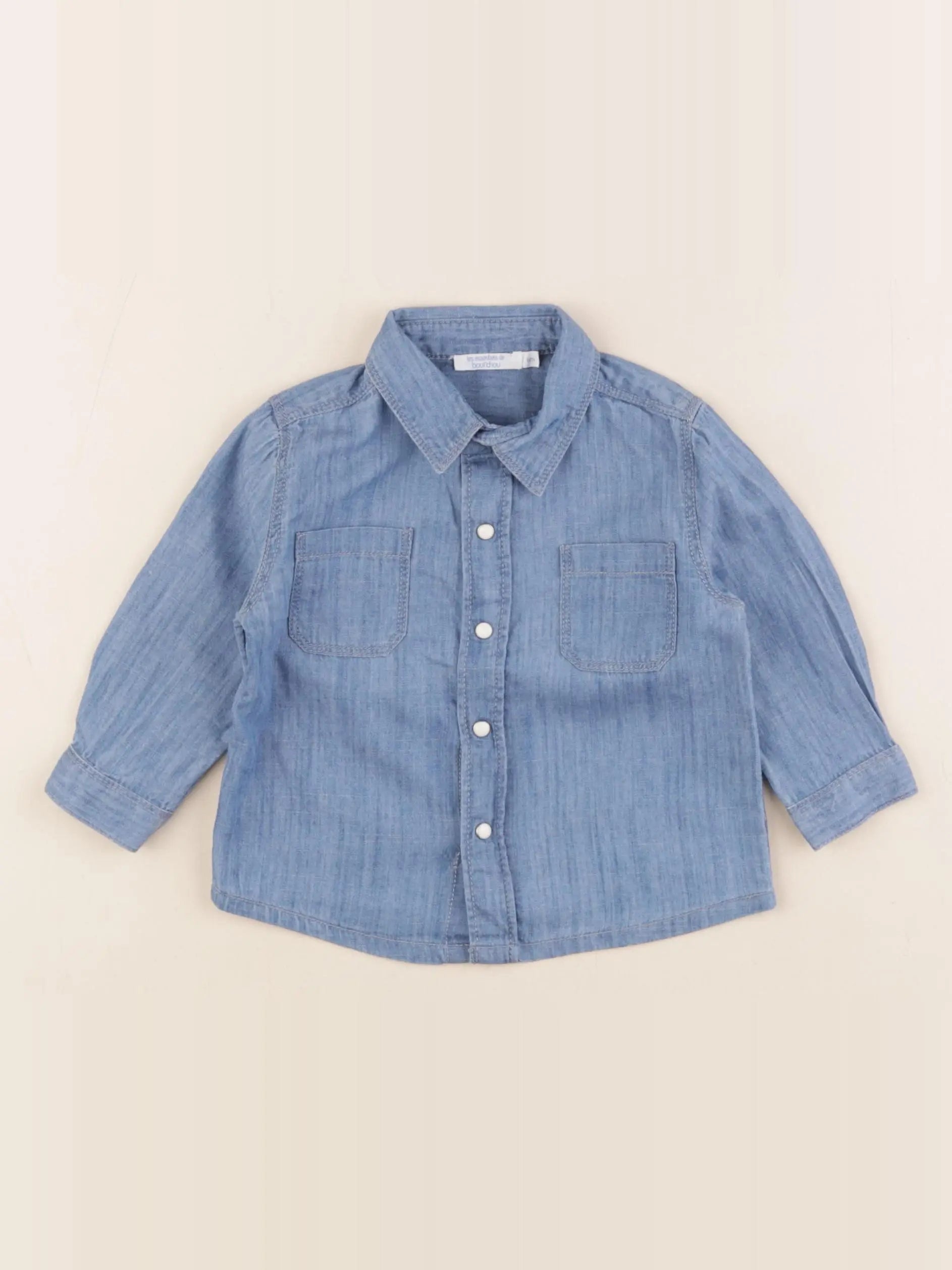 Boutchou - chemise bleu - 6 mois