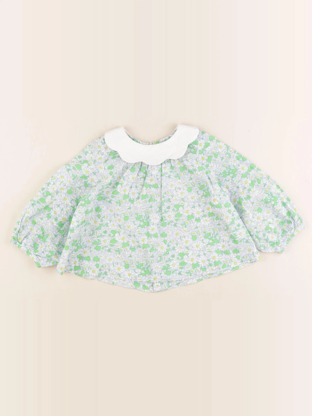 Jacadi - blouse liberty bleu, vert - 24 mois