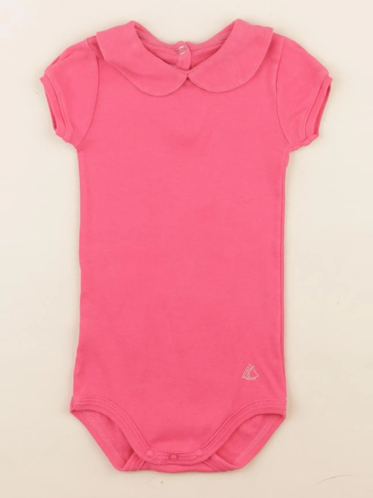 Petit Bateau - body à col rose - 6 mois