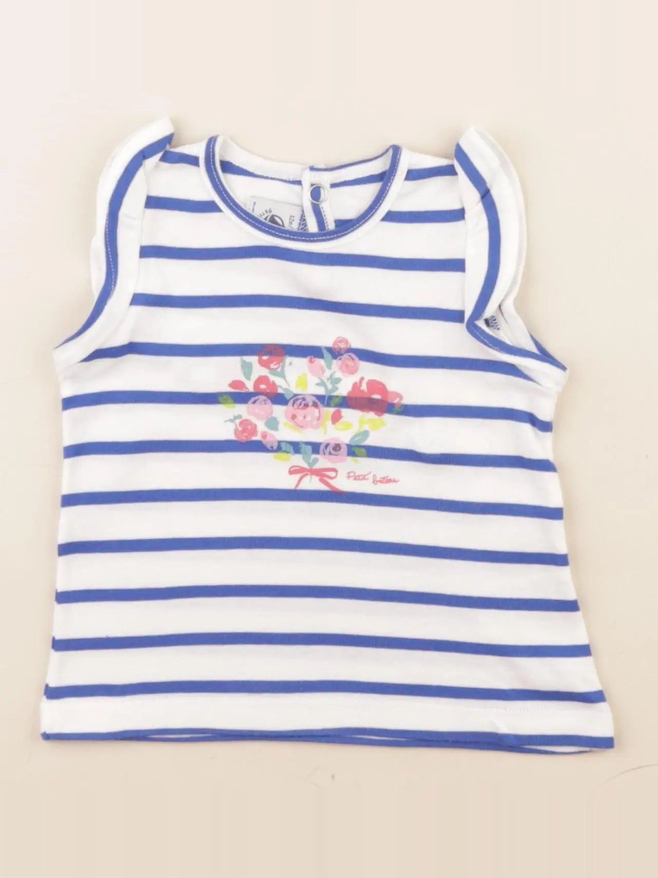 Petit Bateau - tee-shirt bleu - 12 mois