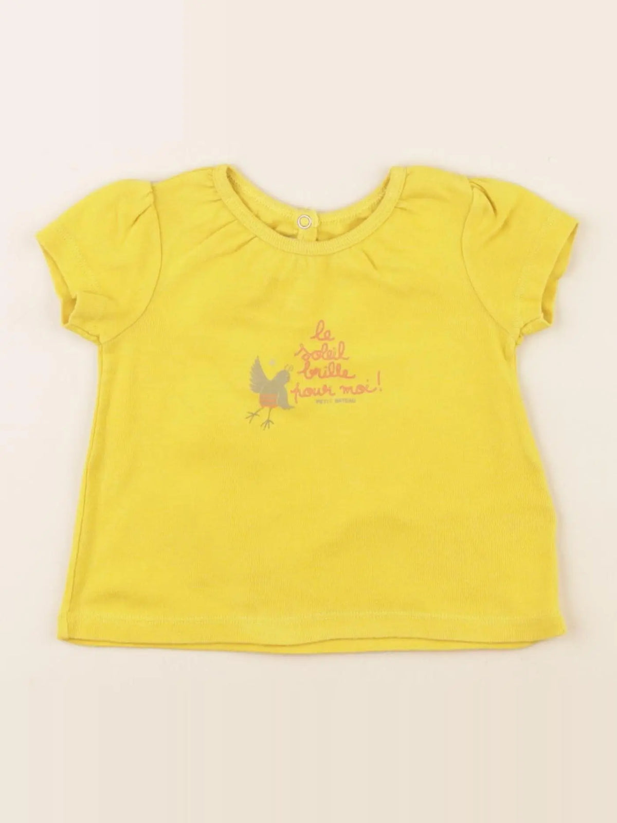 Petit Bateau - tee-shirt jaune - 6 mois