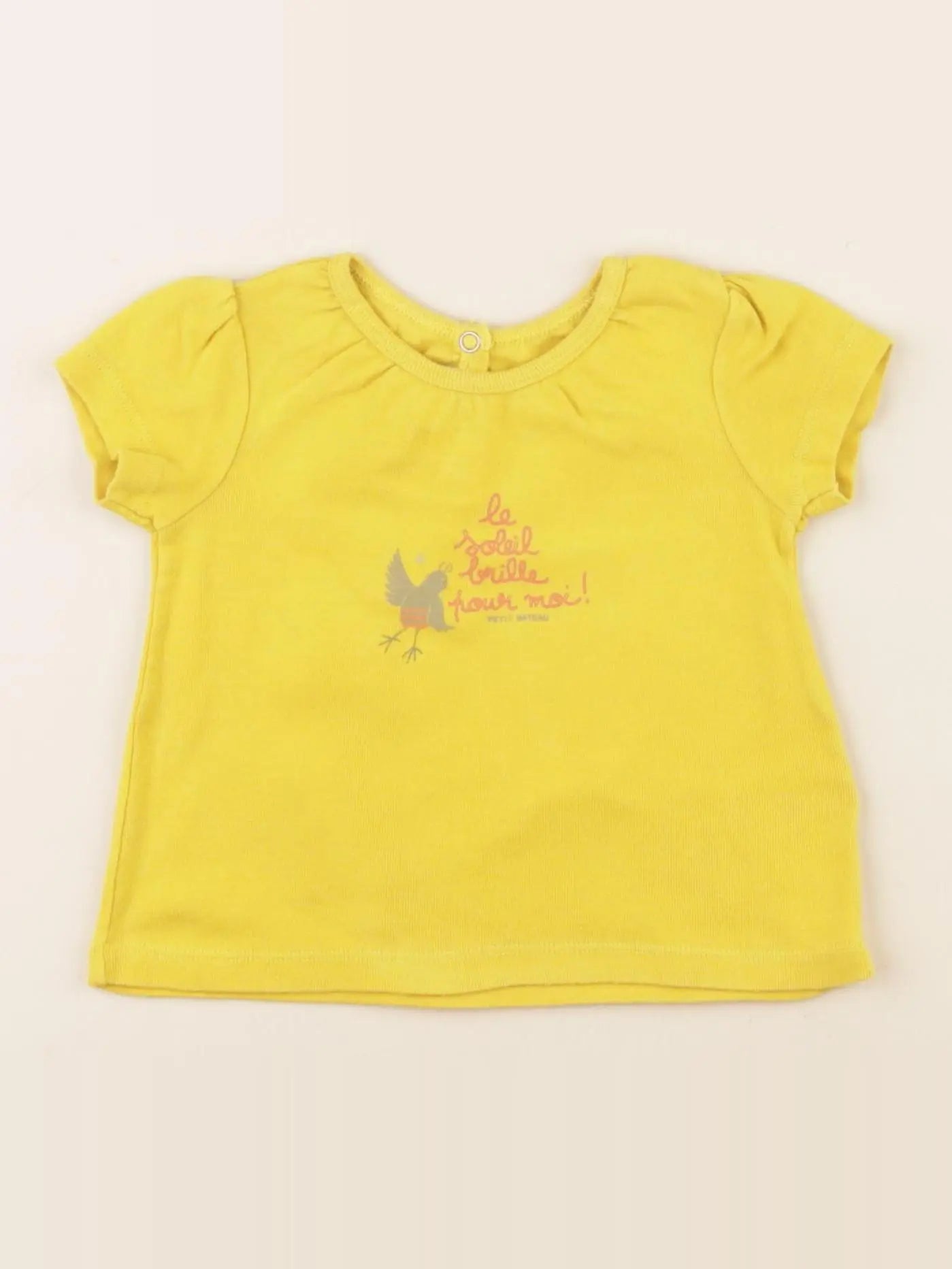 Petit Bateau - tee-shirt jaune - 6 mois
