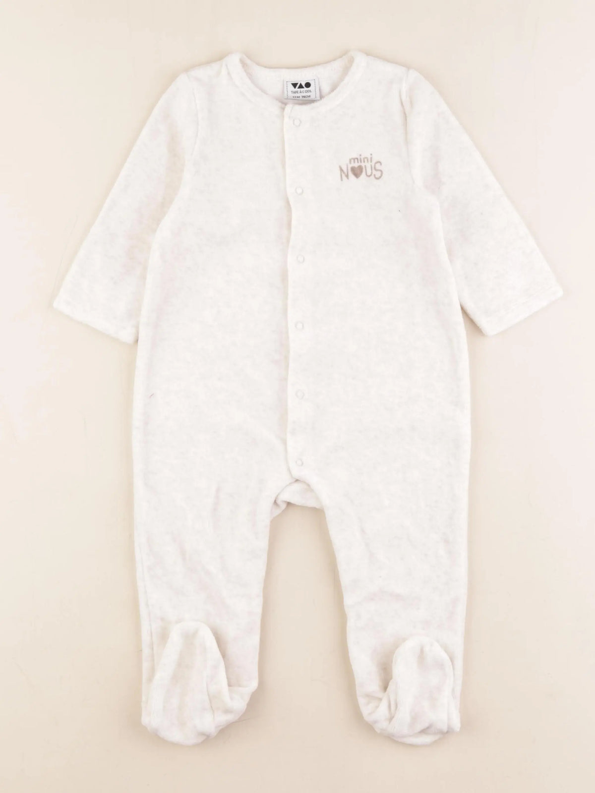 Tape à l'oeil - pyjama velours beige - 12 mois