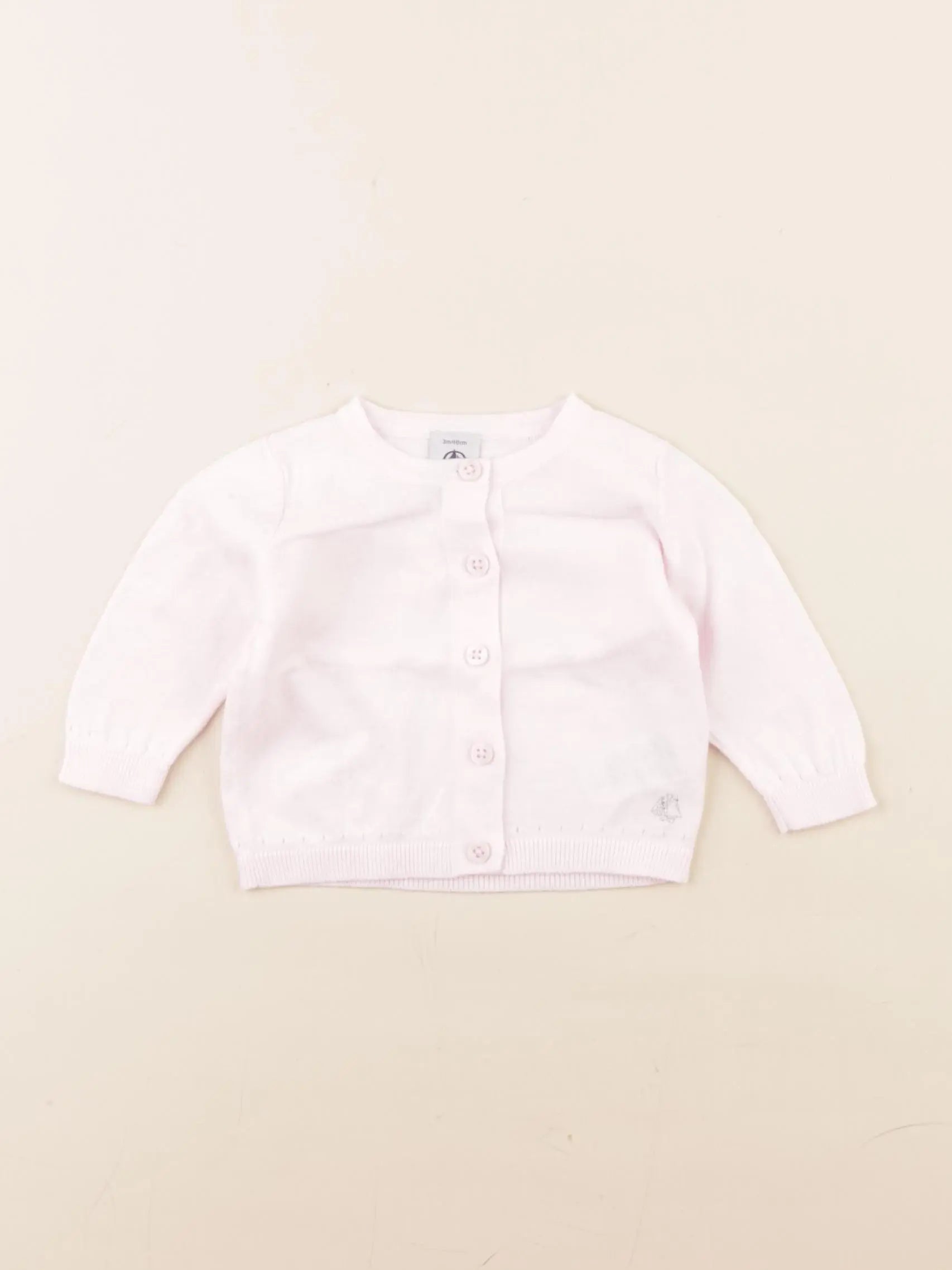 Petit Bateau - gilet rose - 3 mois