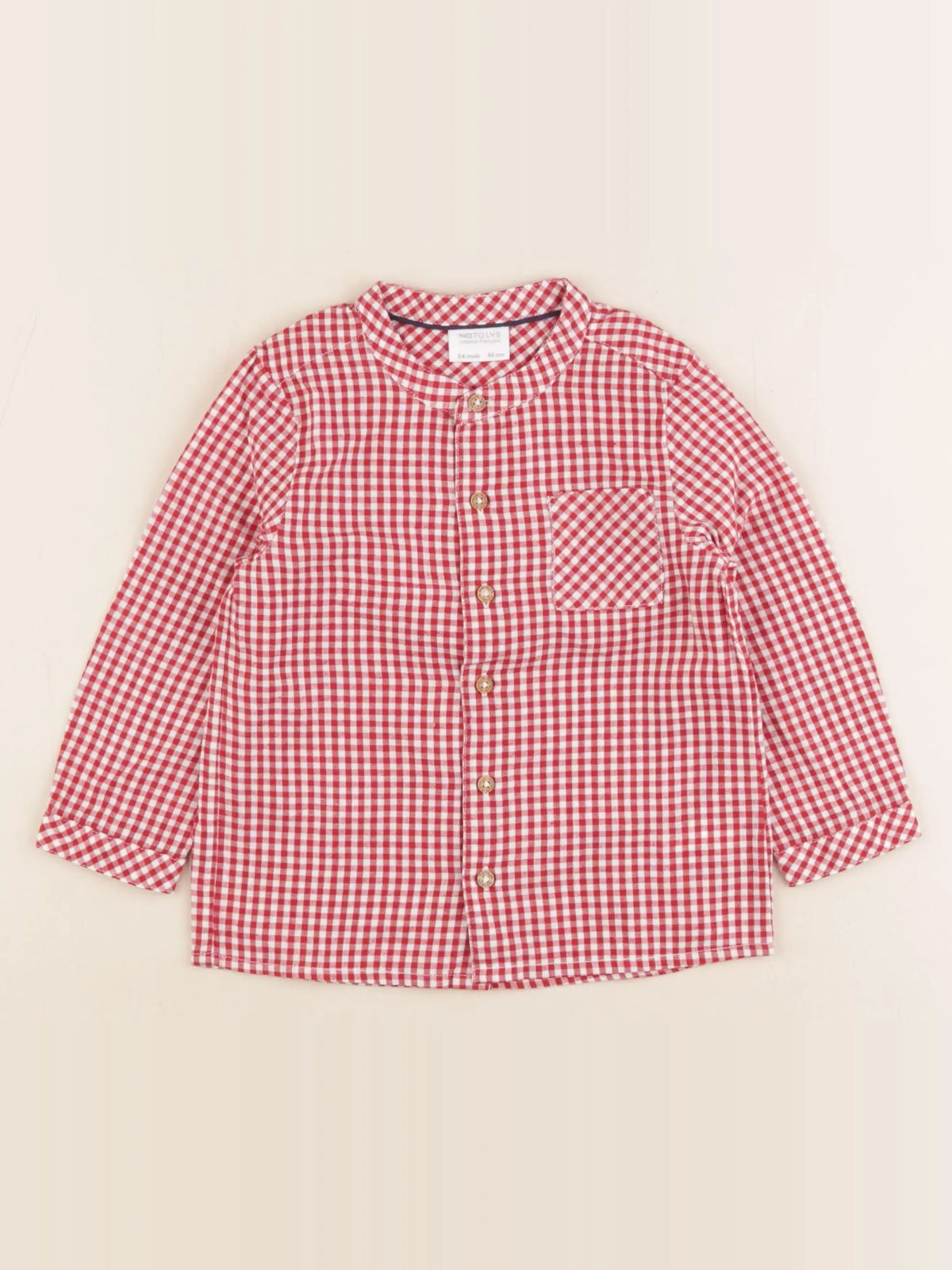 Natalys - chemise blanc, rouge - 24 mois
