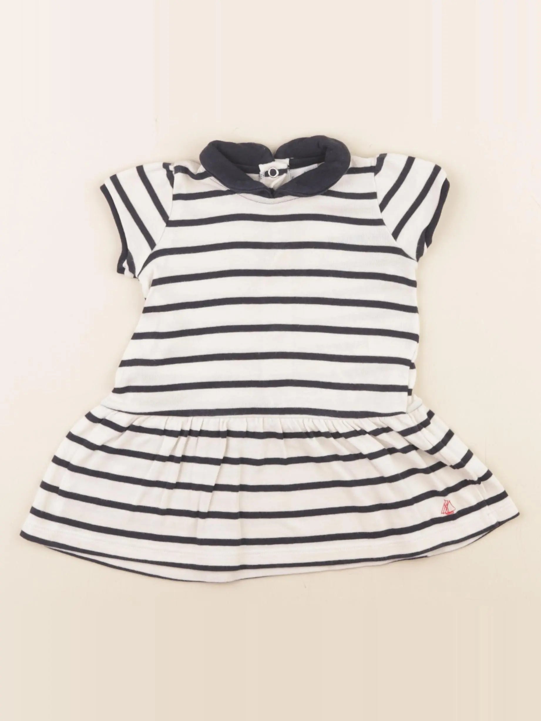 Petit Bateau - robe bleu - 6 mois