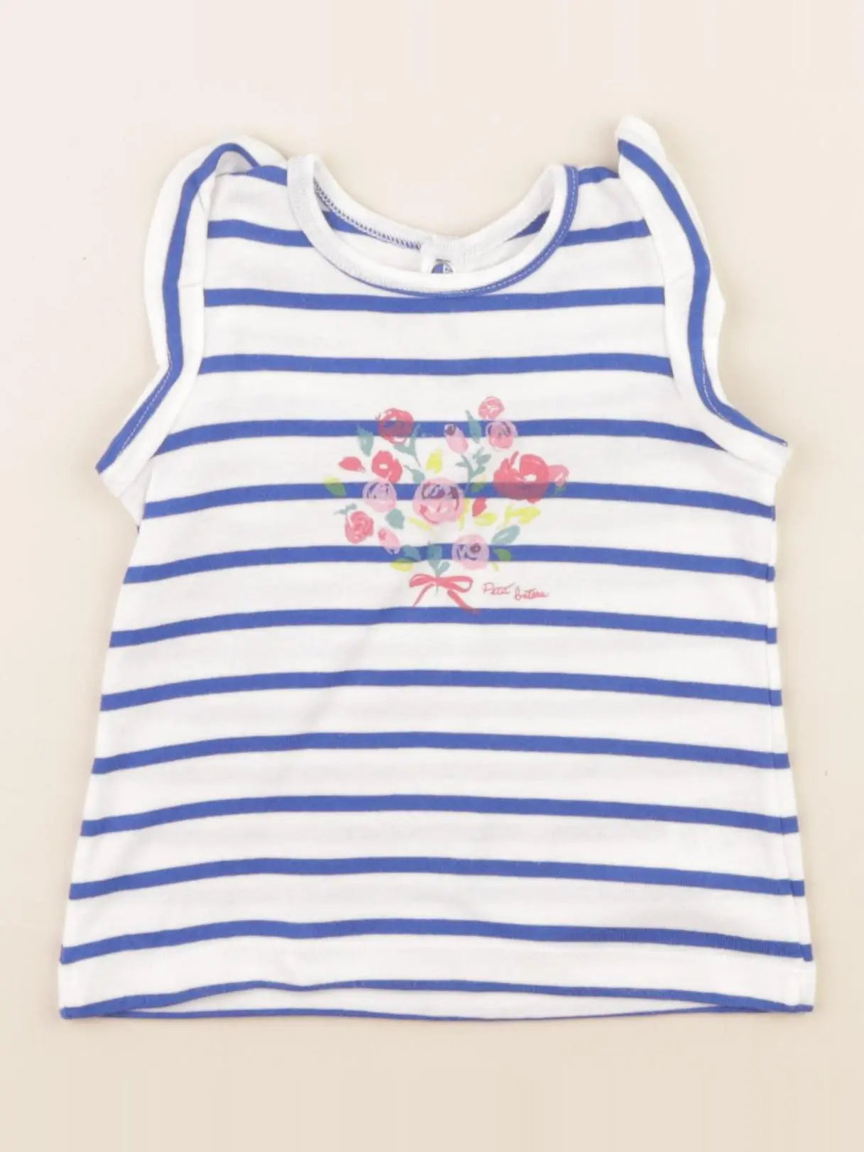 Petit Bateau - tee-shirt bleu - 12 mois