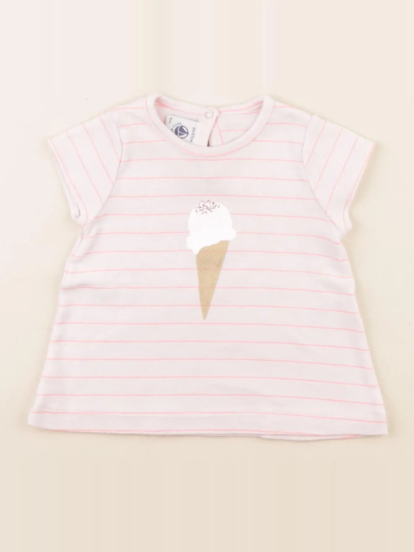 Petit Bateau - tee-shirt rose - 6 mois