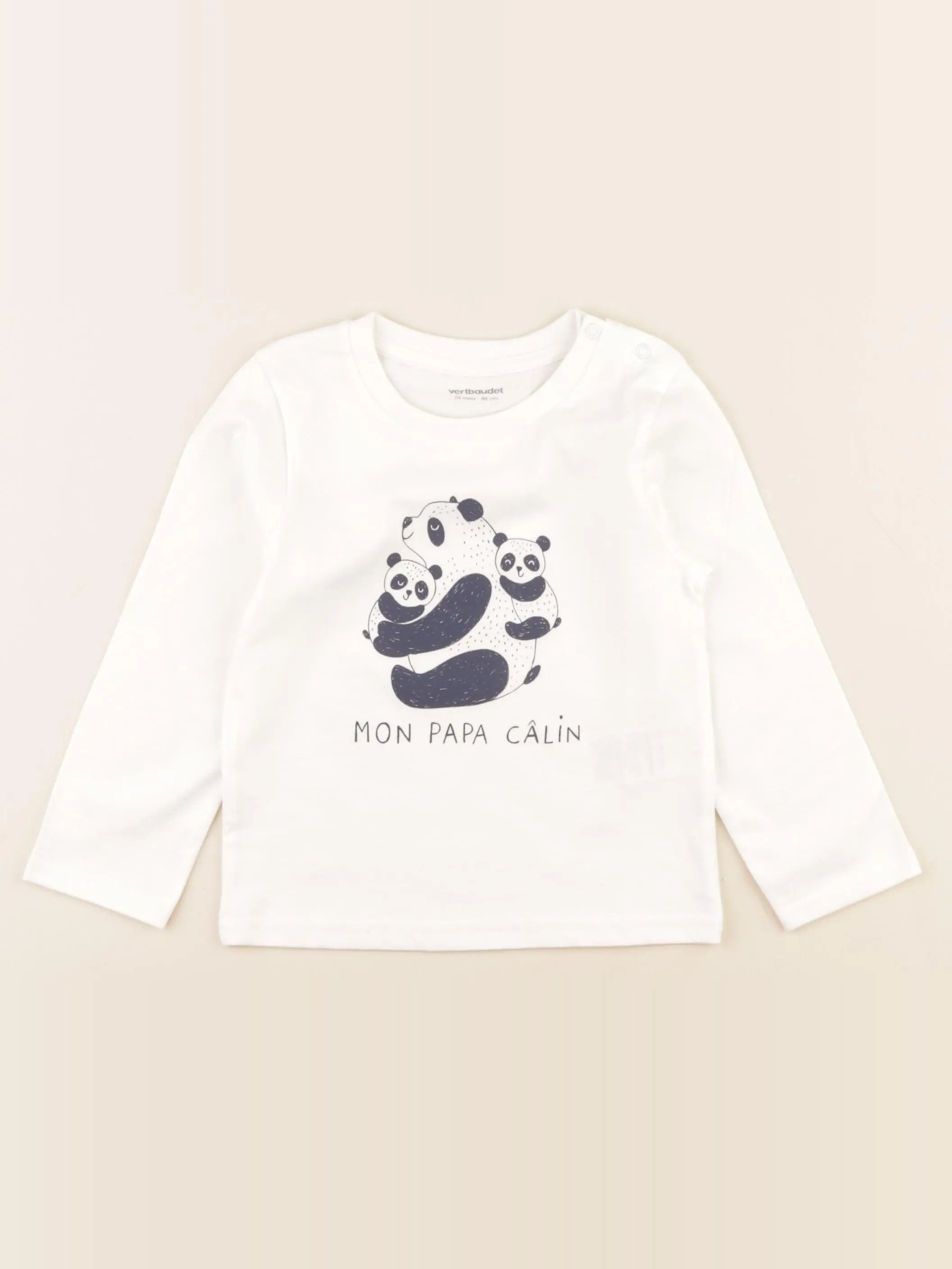 Vertbaudet - tee-shirt blanc - 24 mois