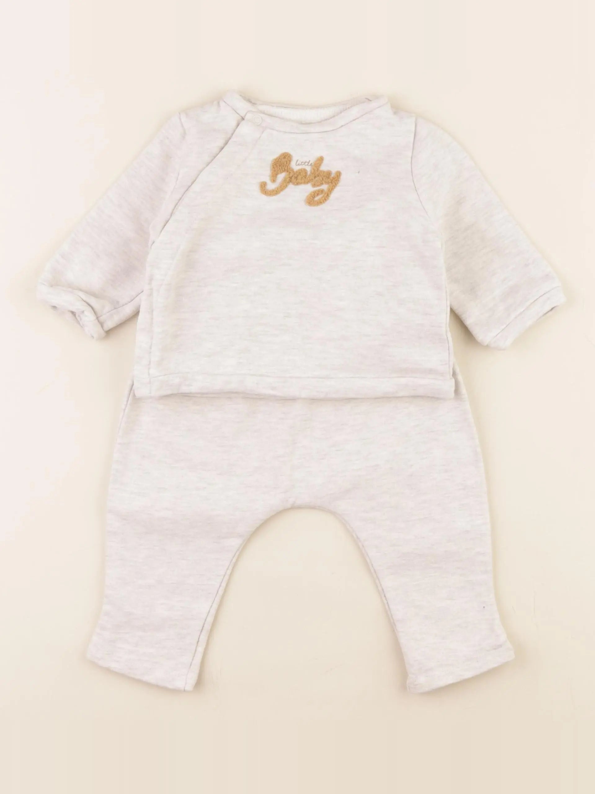 Vertbaudet - ensemble beige - 3 mois