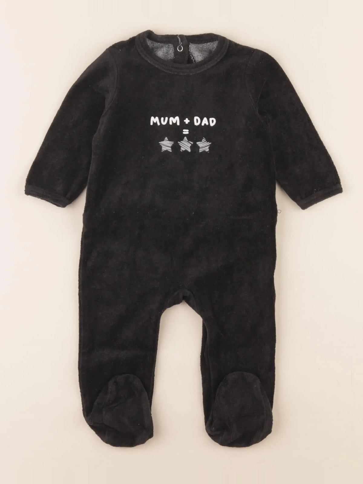 Vertbaudet - pyjama velours noir - 6 mois