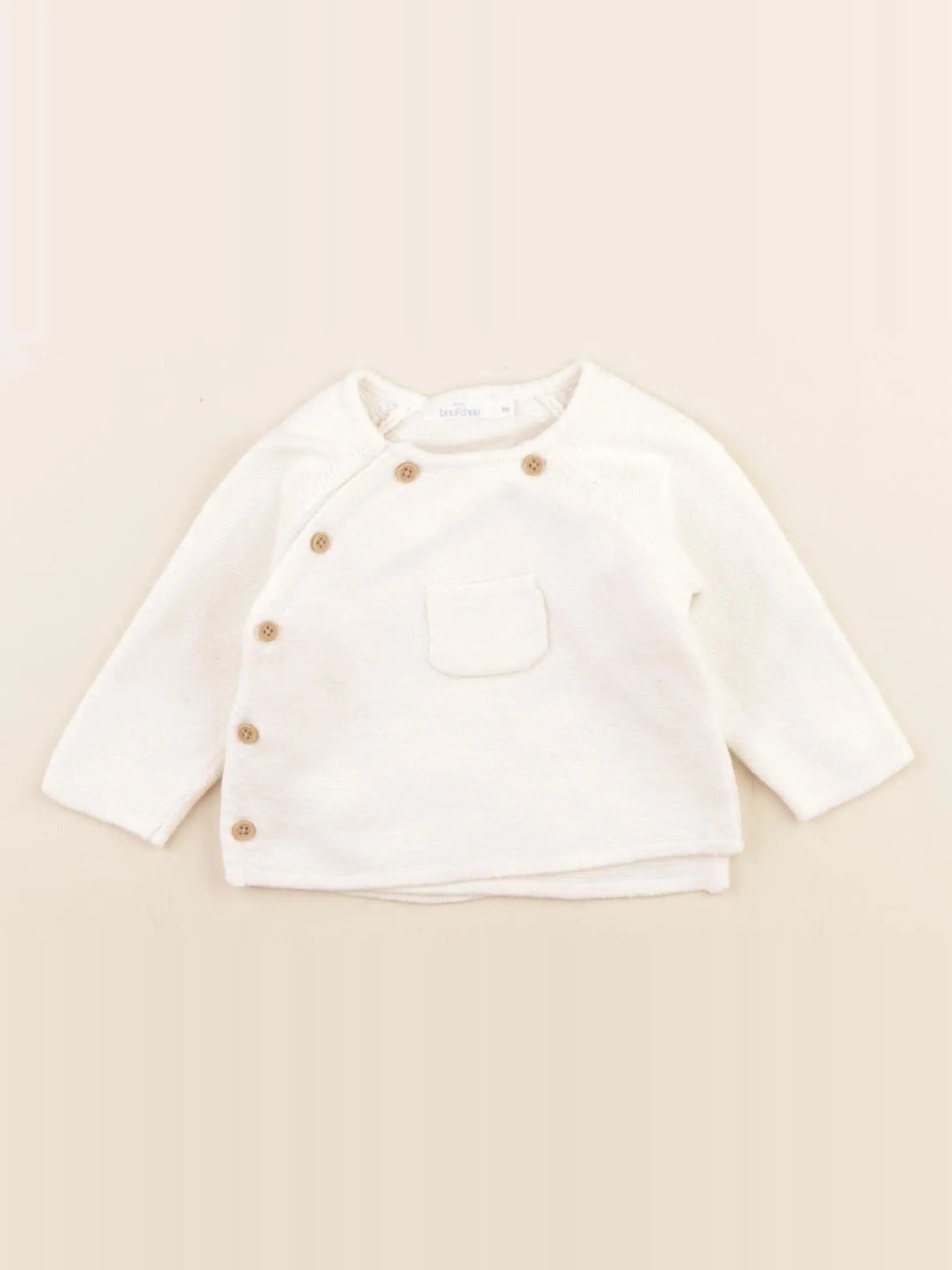Boutchou - gilet blanc - 1 mois