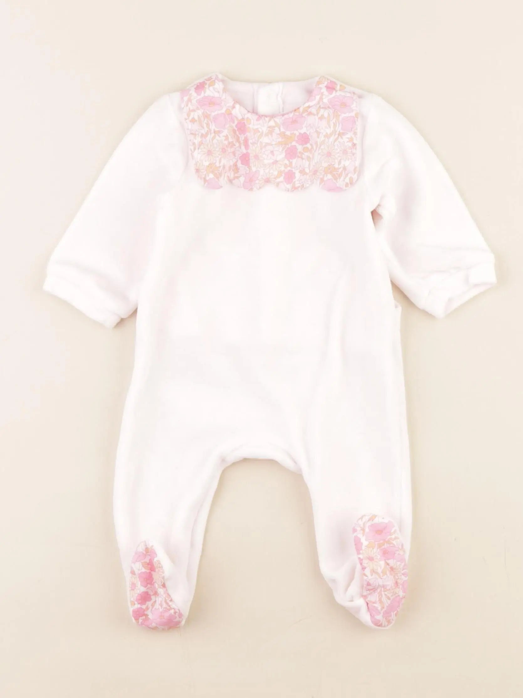 Jacadi - pyjama velours rose - 3 mois