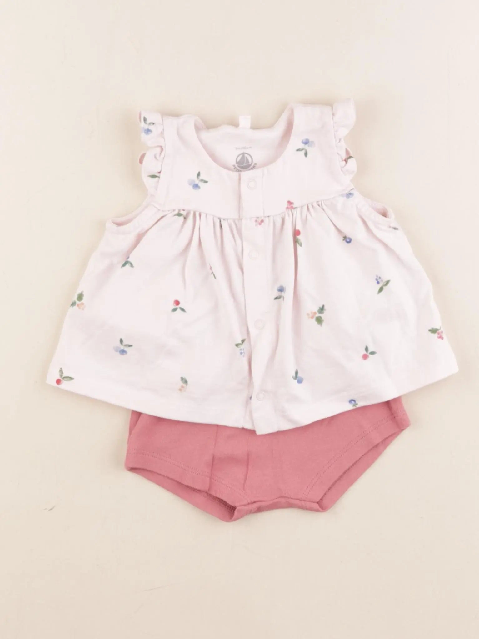 Petit Bateau - ensemble rose - 3 mois