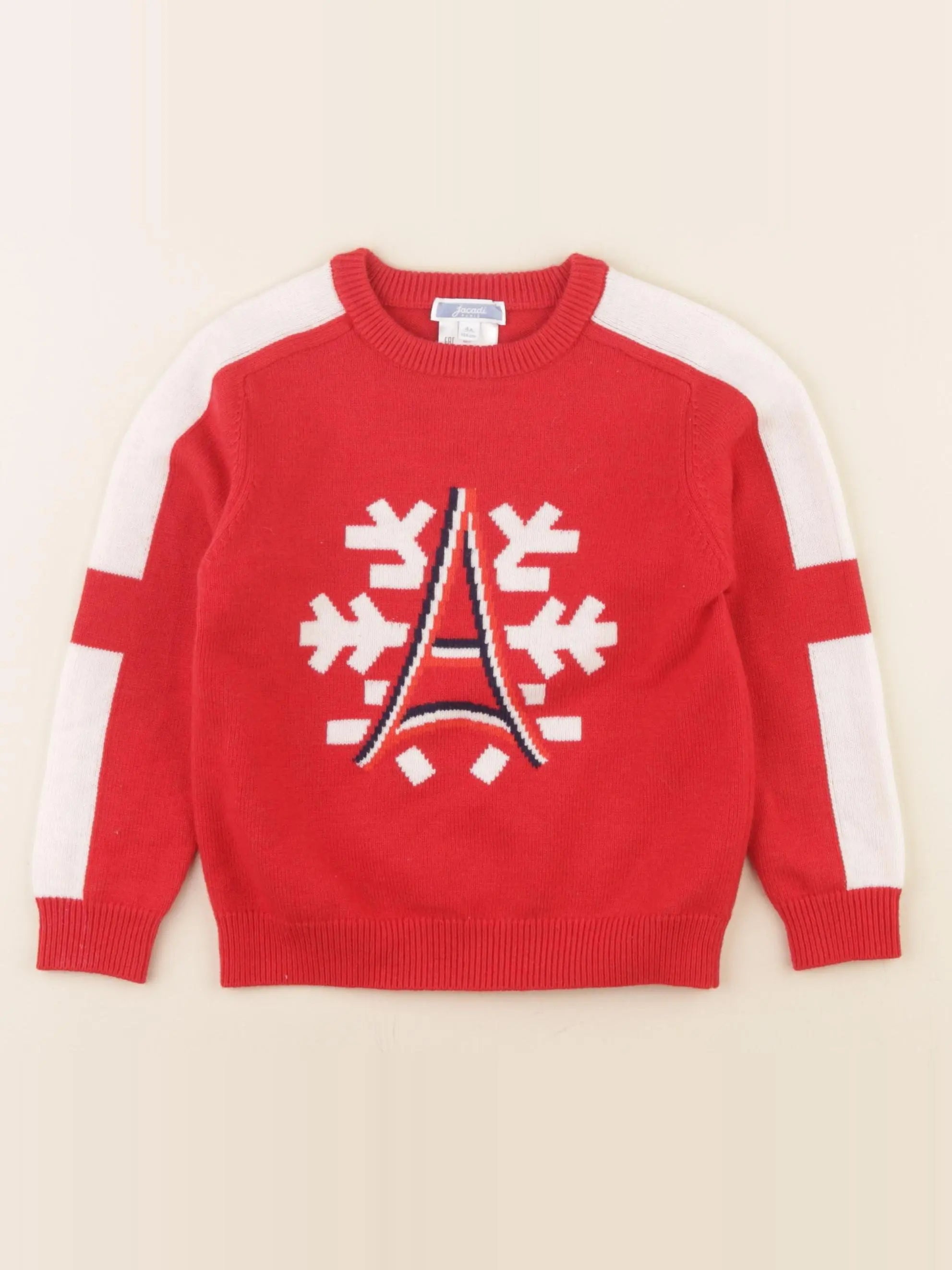 Jacadi - pull rouge - 4 ans
