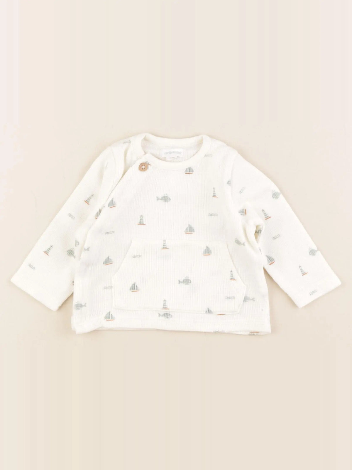 Vertbaudet - tee-shirt beige - 3 mois