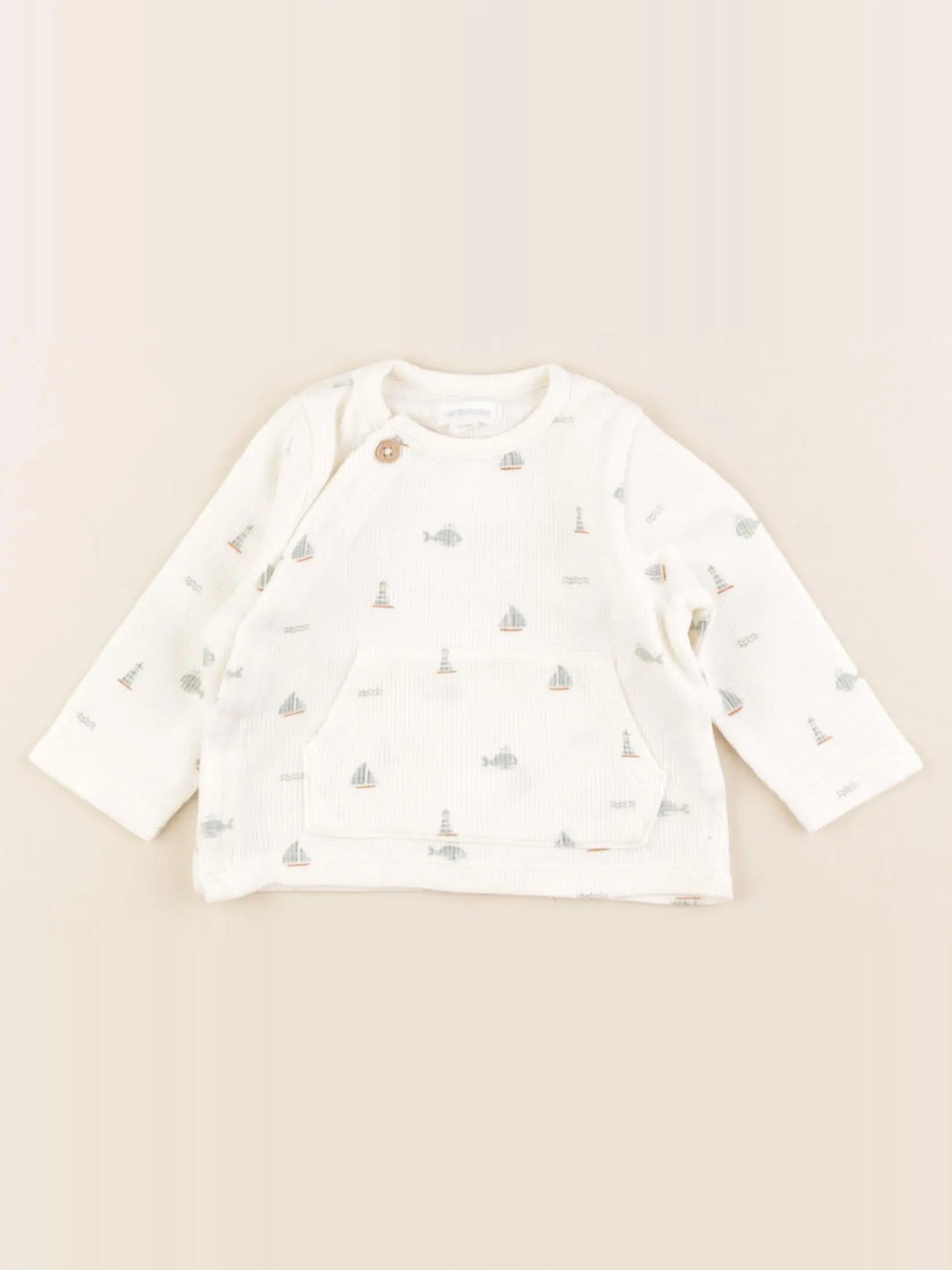 Vertbaudet - tee-shirt beige - 3 mois