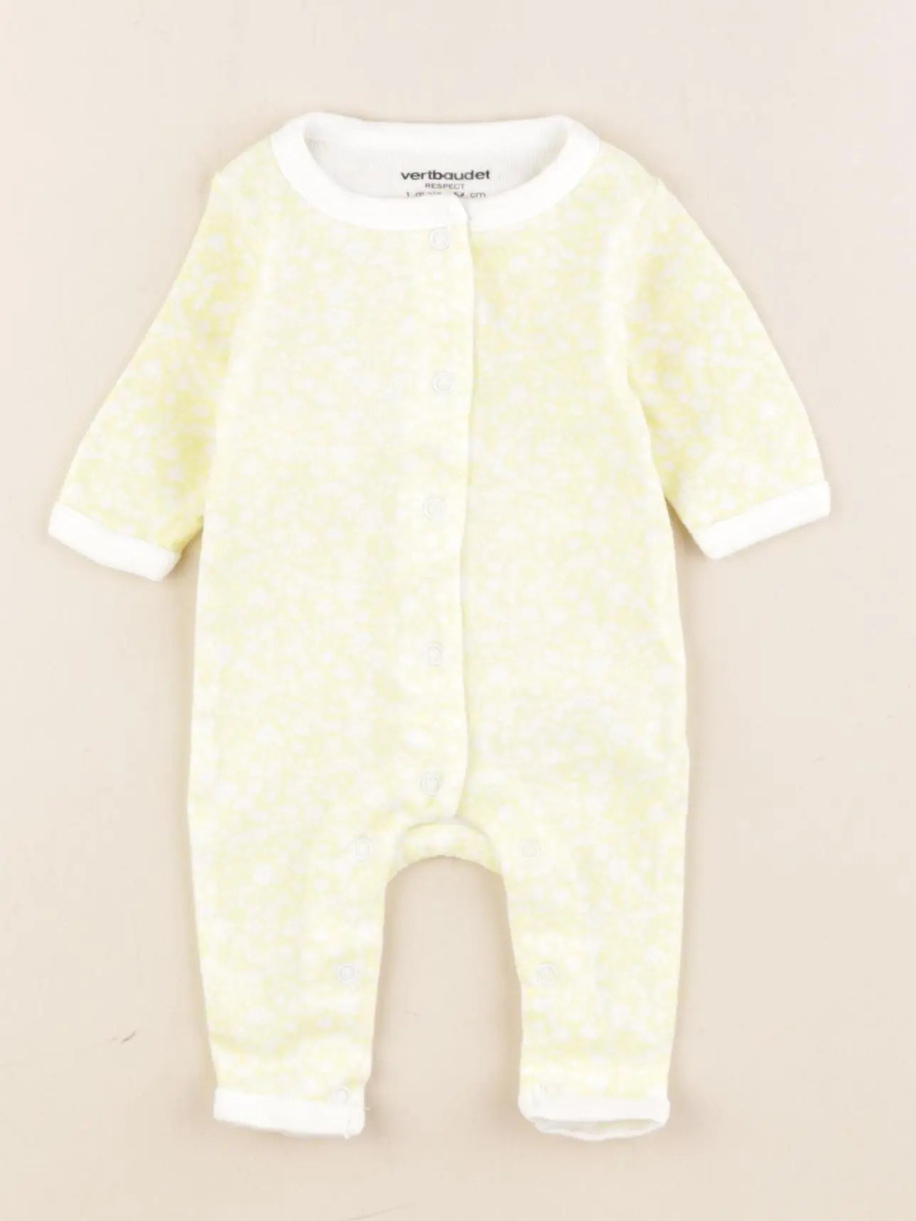 Vertbaudet - pyjama coton jaune - 1 mois