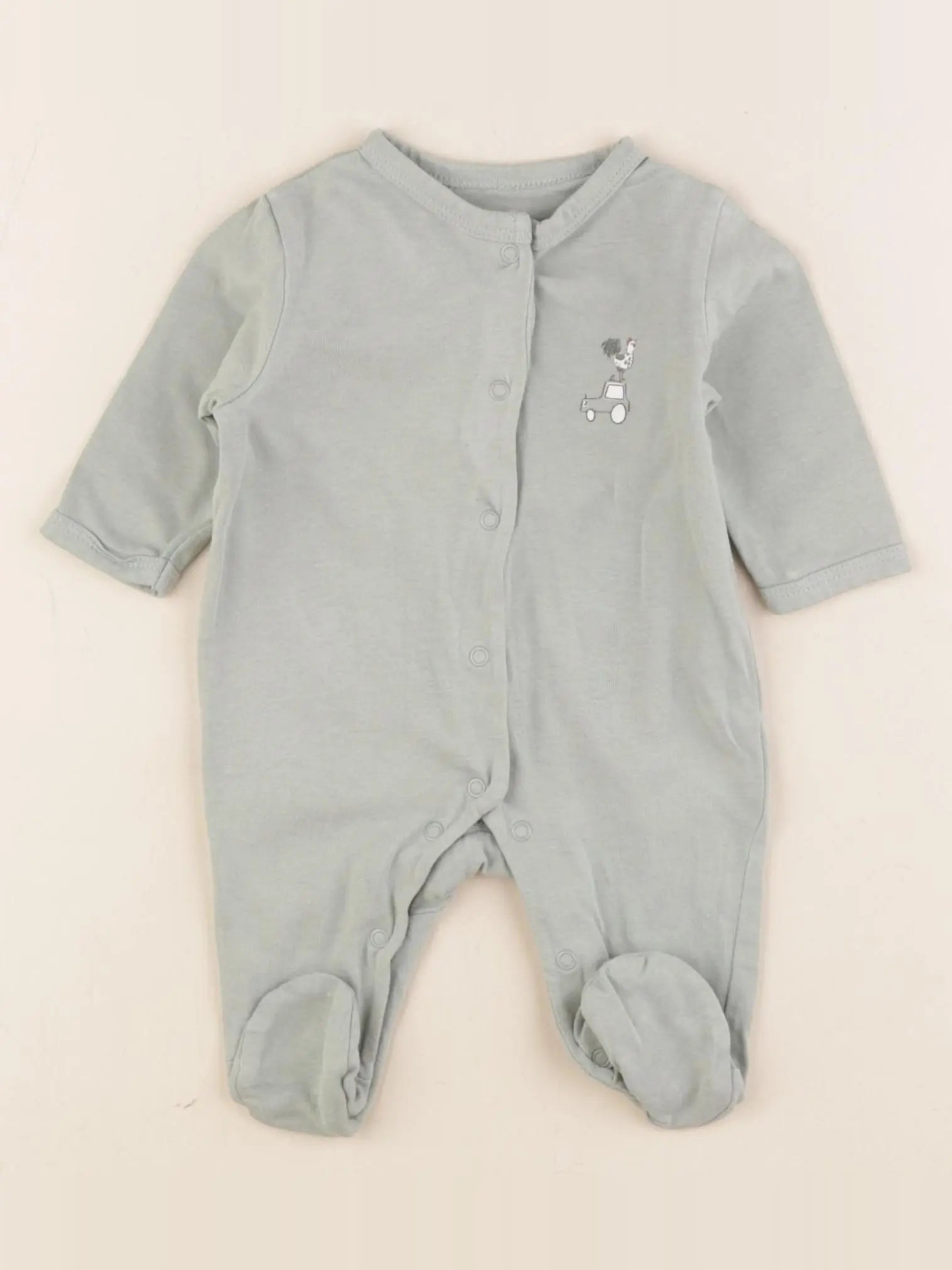 Vertbaudet - pyjama coton vert - 1 mois