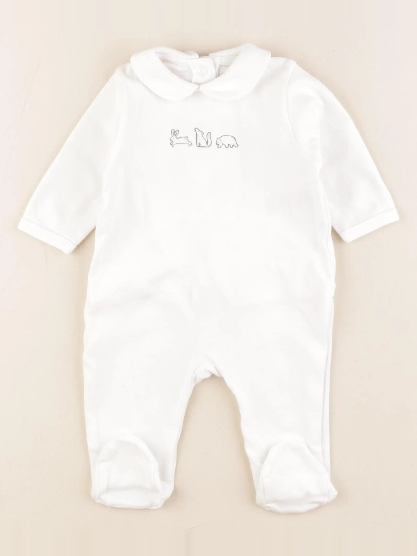 Vertbaudet - pyjama coton blanc - 3 mois