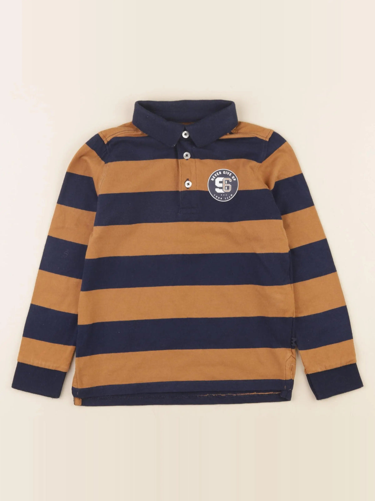 Okaidi - polo bleu, marron - 5 ans