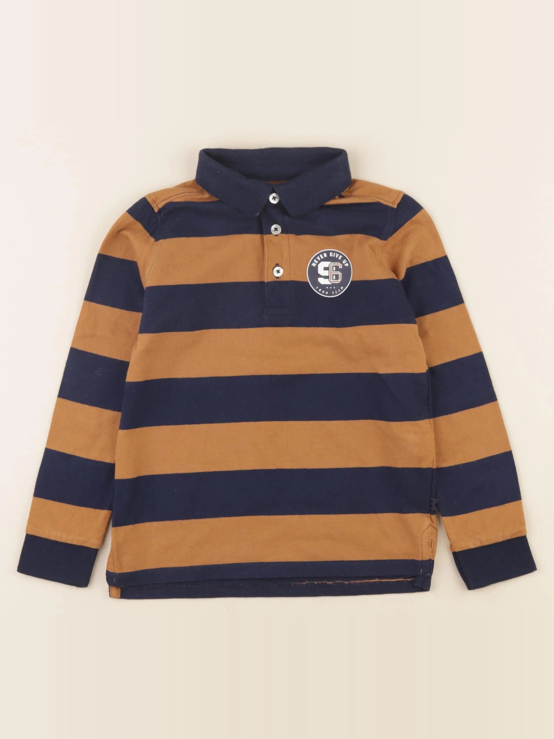 Okaidi - polo bleu, marron - 5 ans