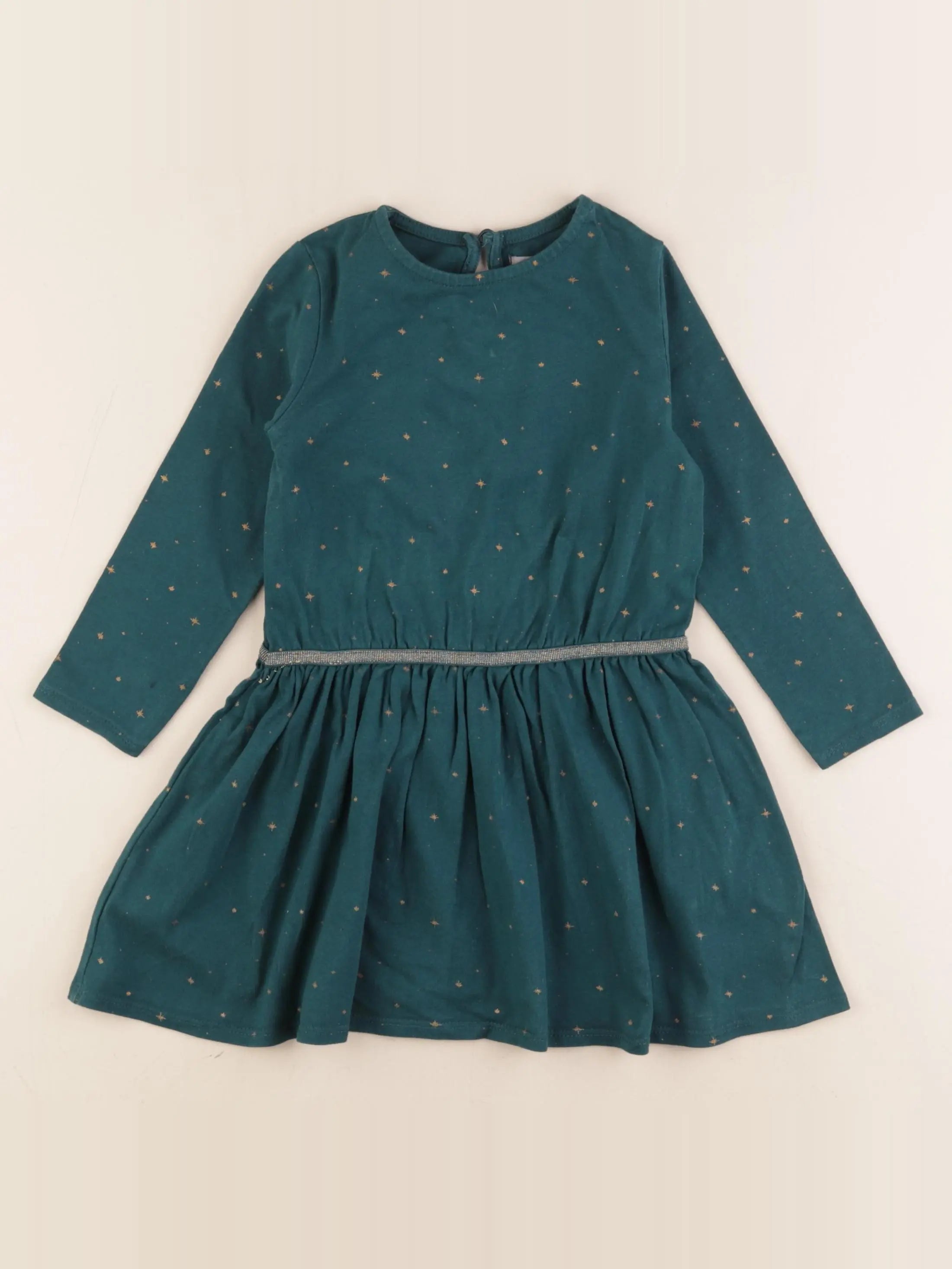 Vertbaudet - robe vert, or - 3 ans