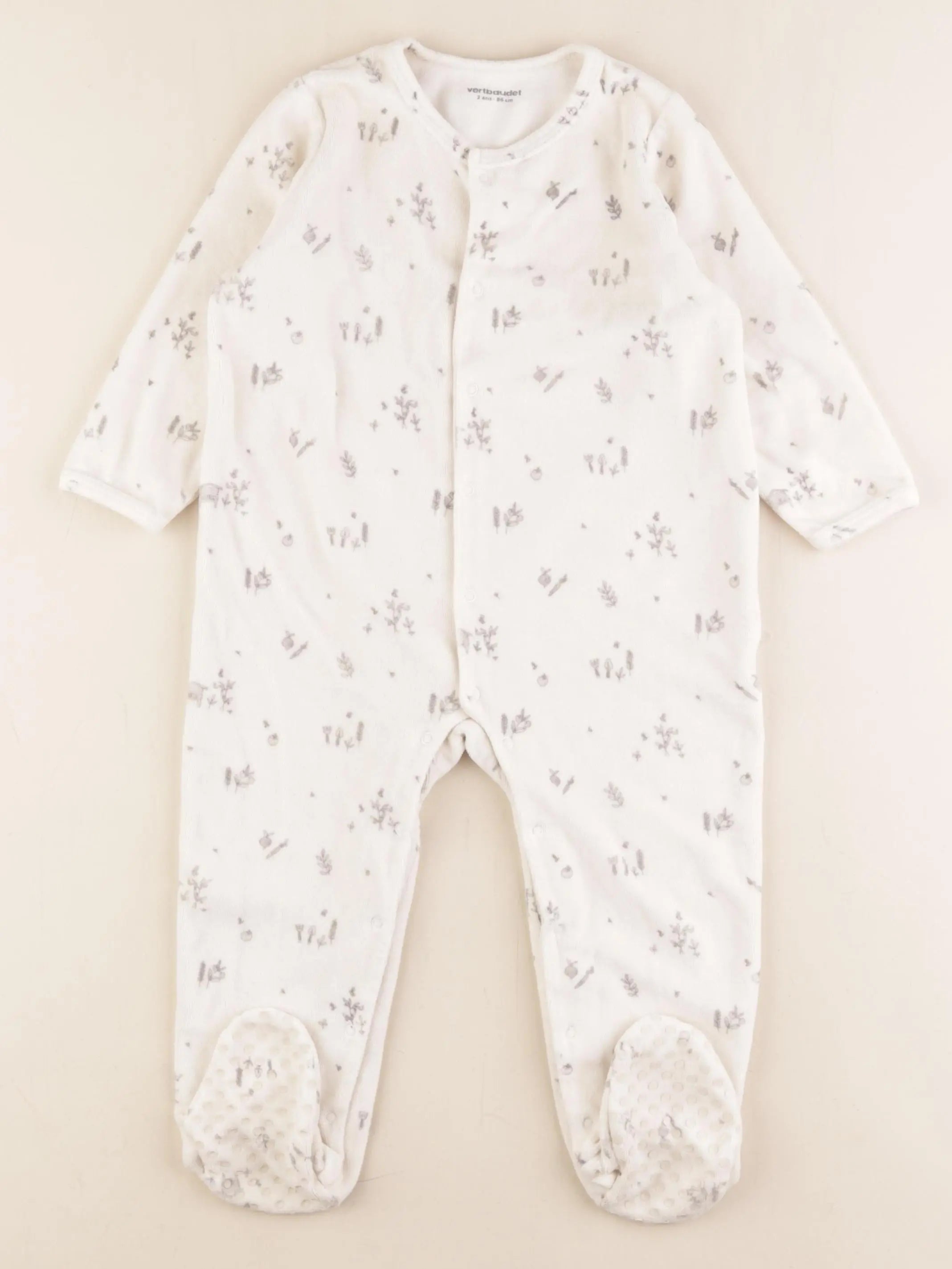 Vertbaudet - pyjama velours beige - 2 ans