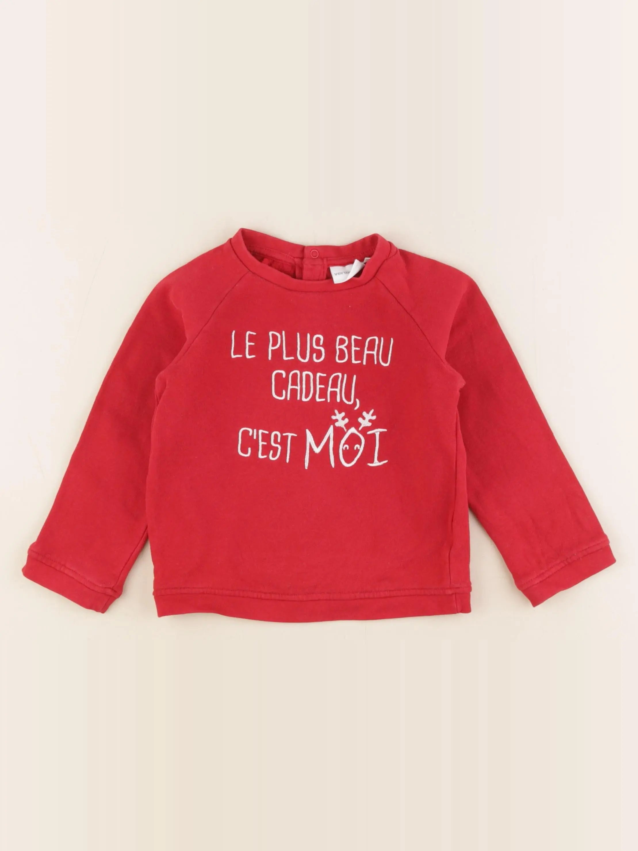 Vertbaudet - sweat rouge - 3 ans