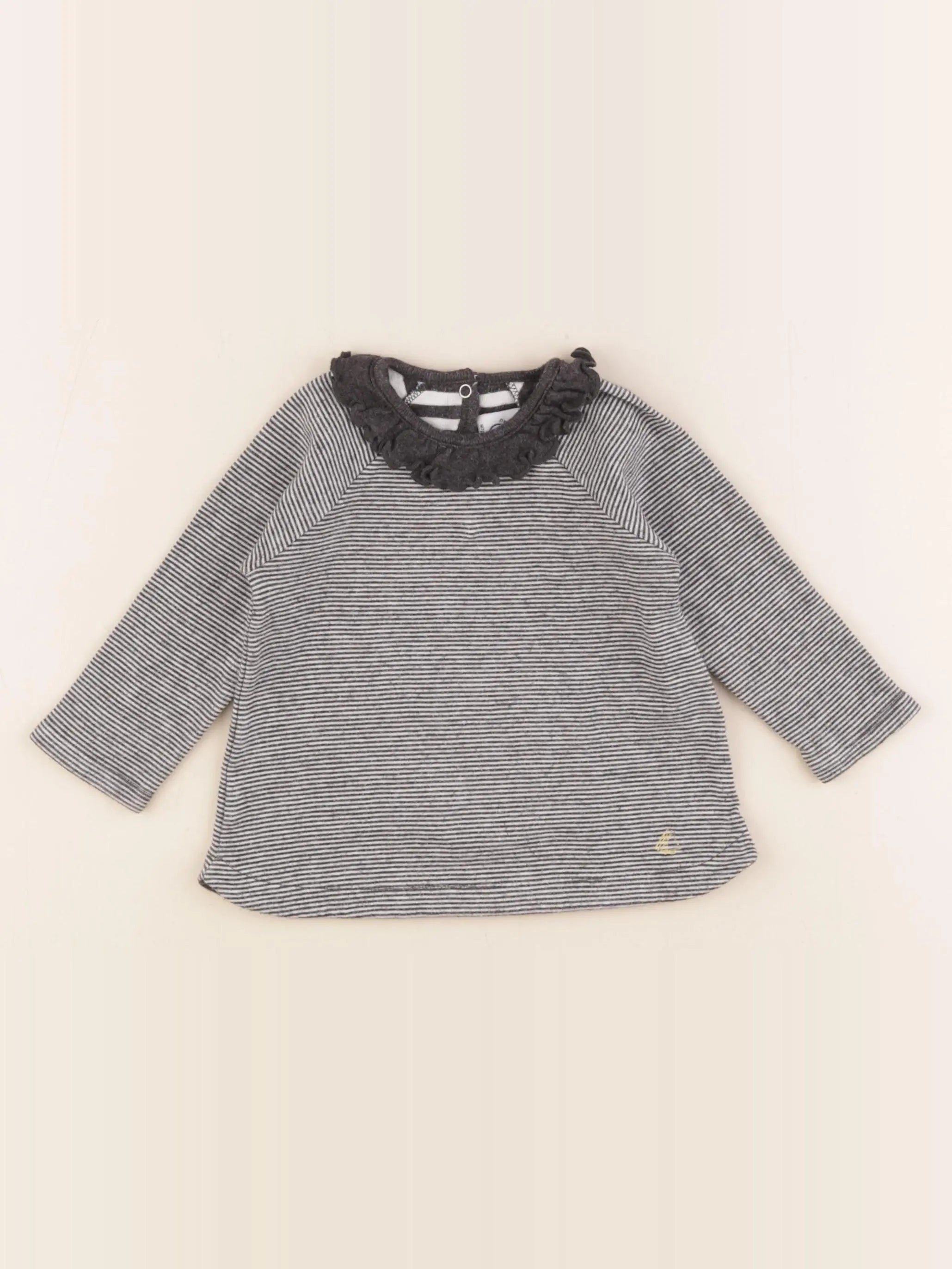 Petit Bateau - tee-shirt noir - 12 mois