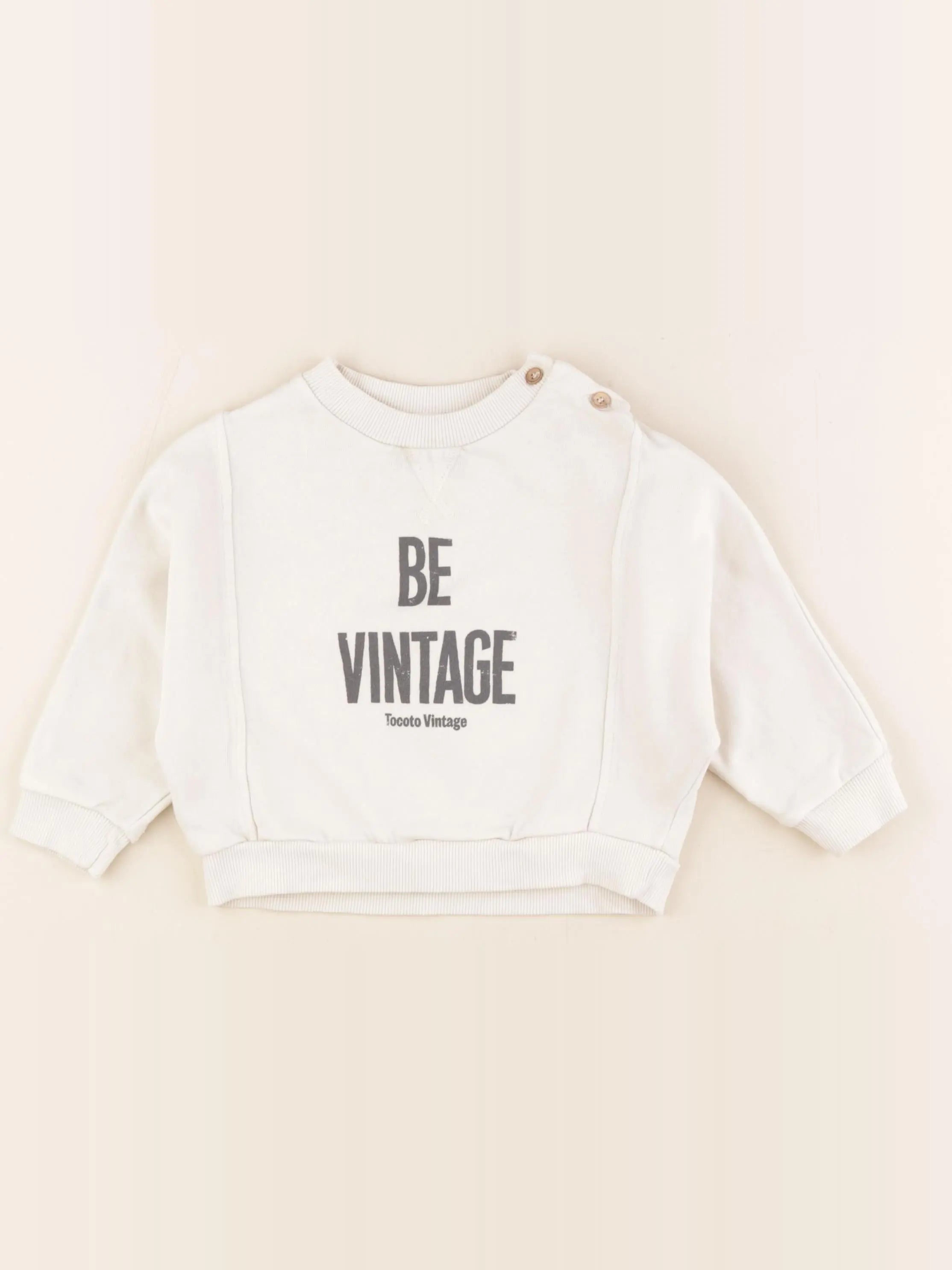 Tocoto vintage - sweat blanc - 12 mois