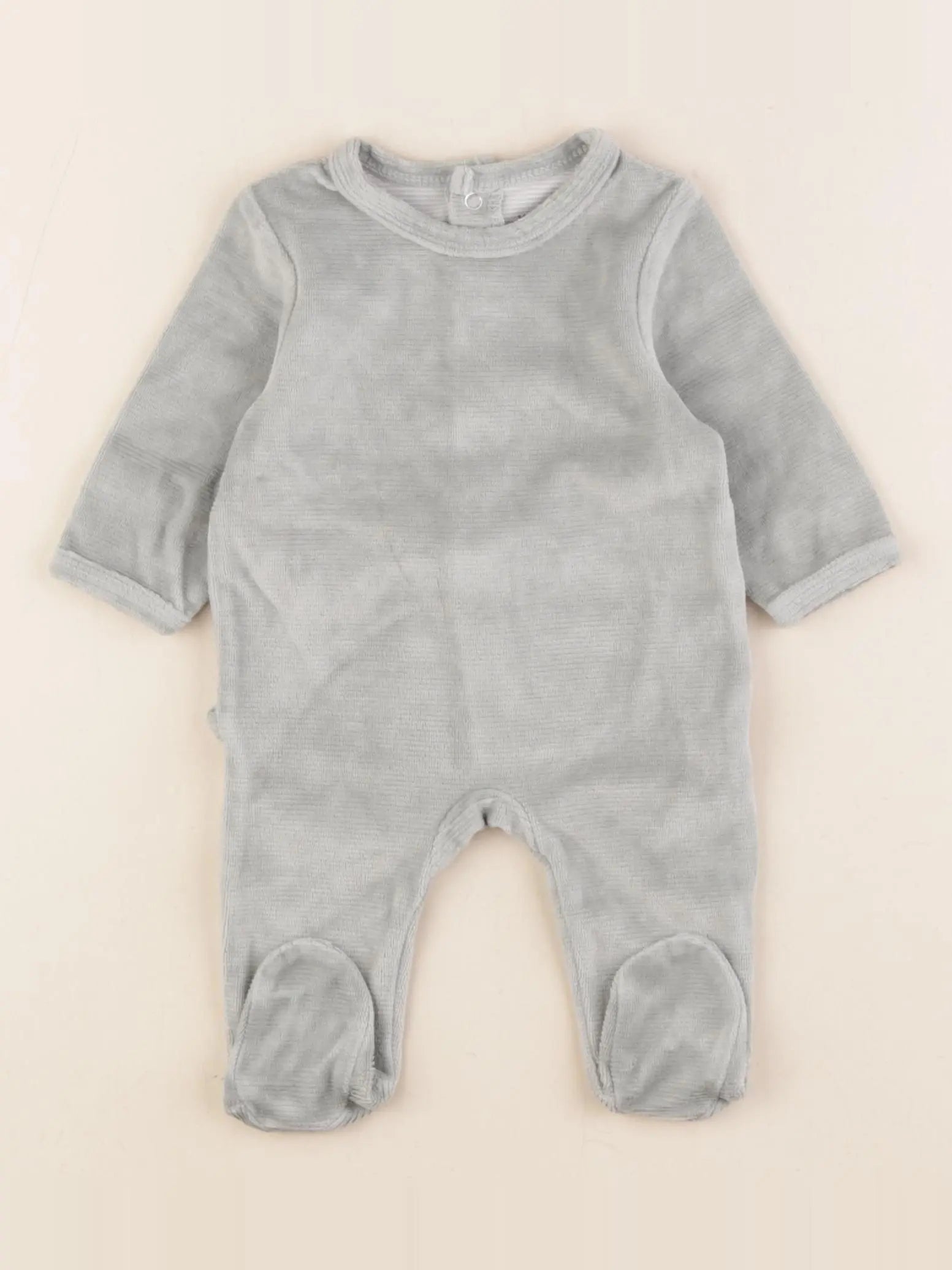 Vertbaudet - pyjama velours vert - 1 mois