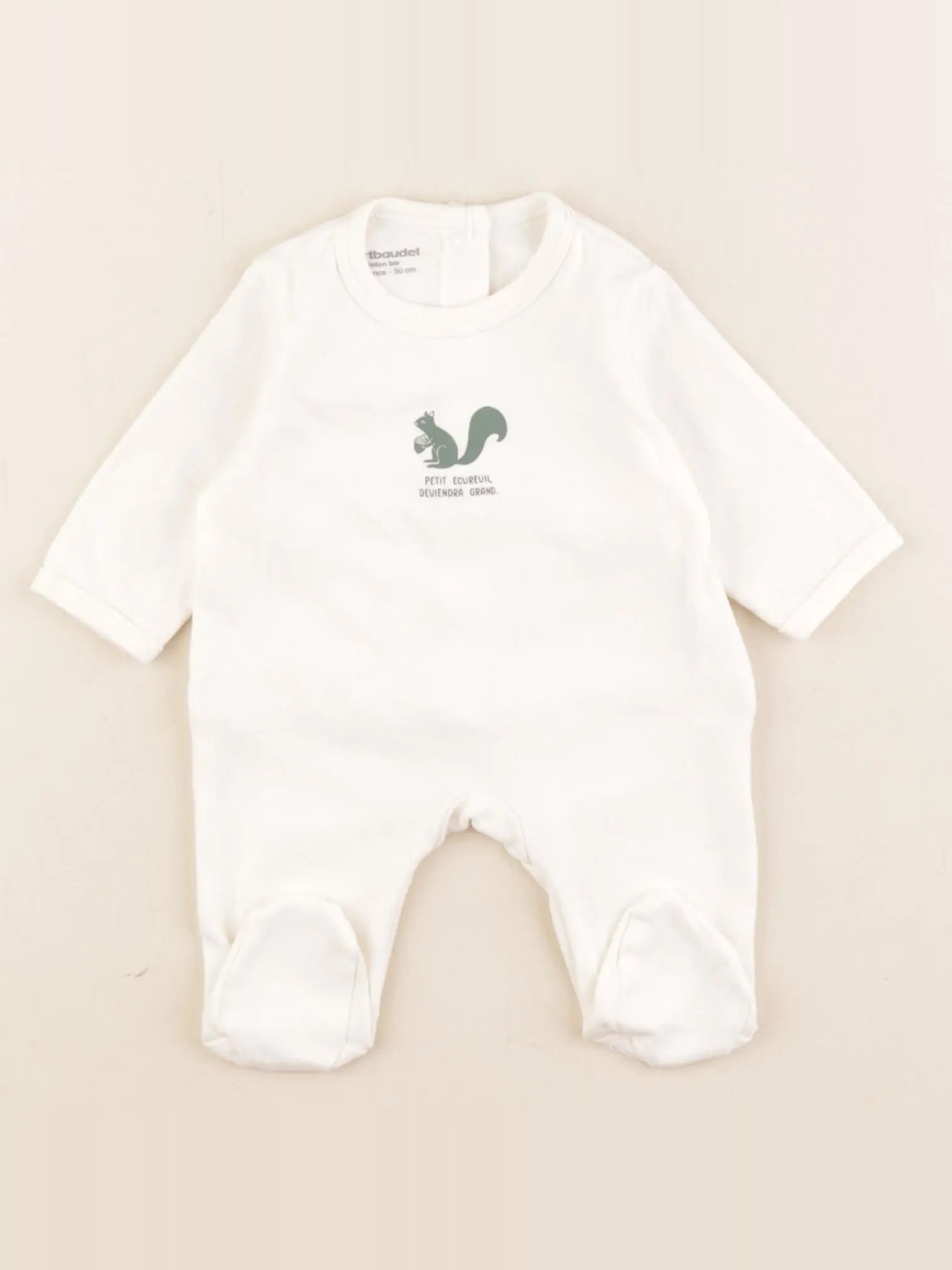 Vertbaudet - pyjama coton blanc - 0 mois