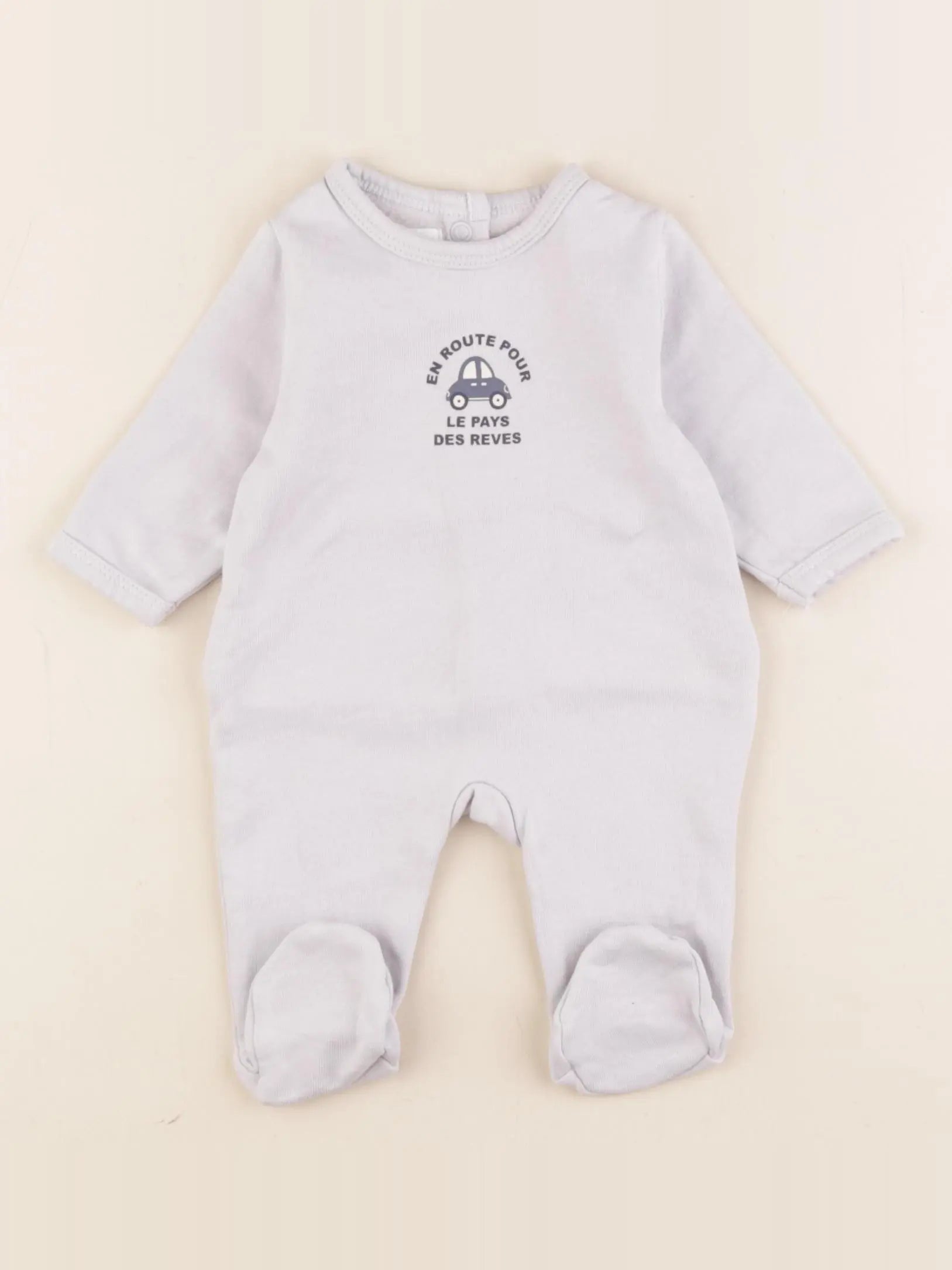 Vertbaudet - pyjama coton bleu - 1 mois