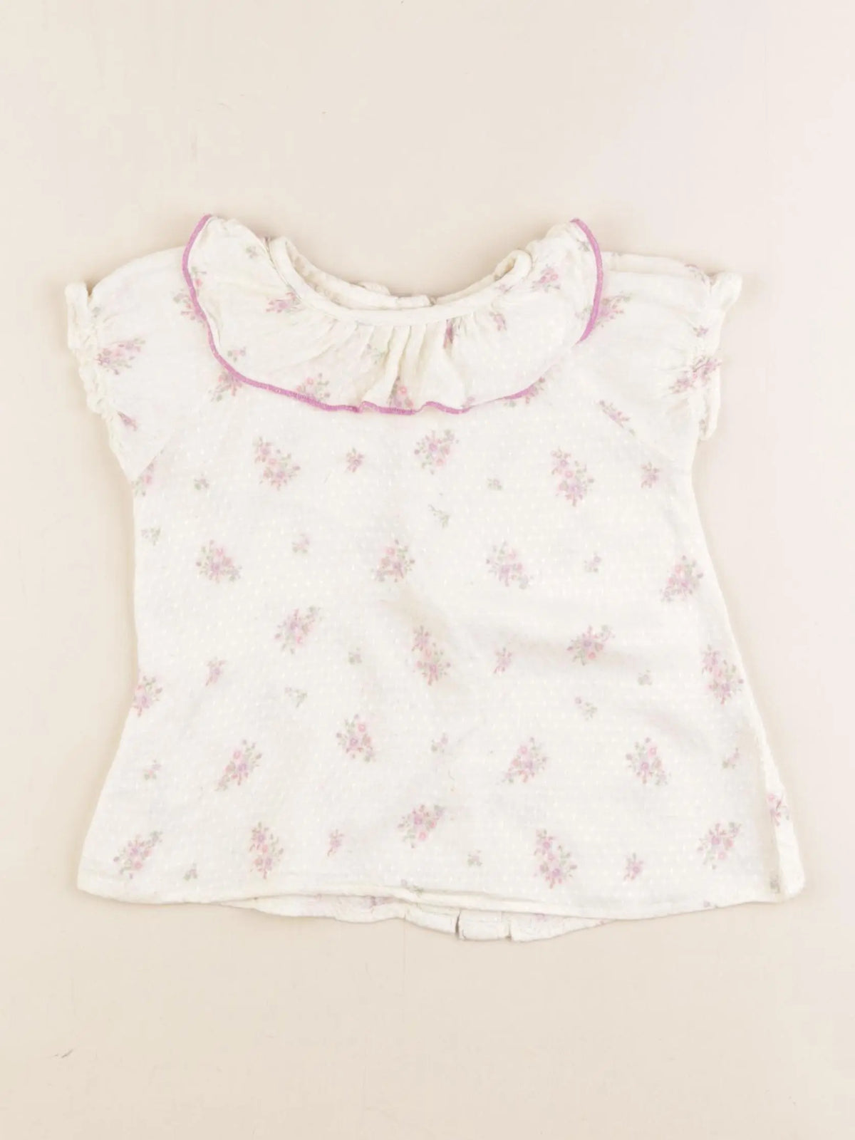Lililotte - blouse beige, violet - 24 mois